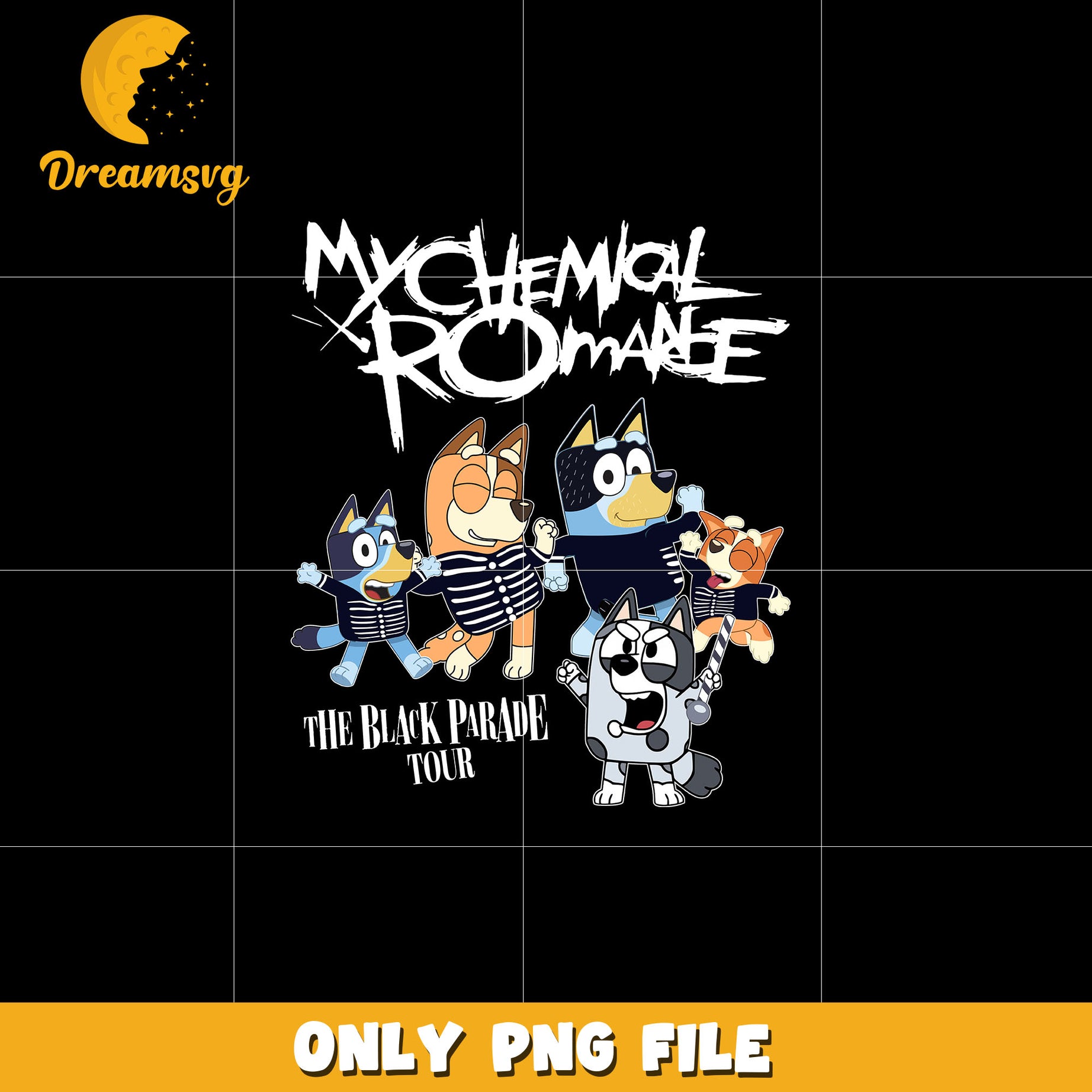 Bluey friends My Chemical Romance png