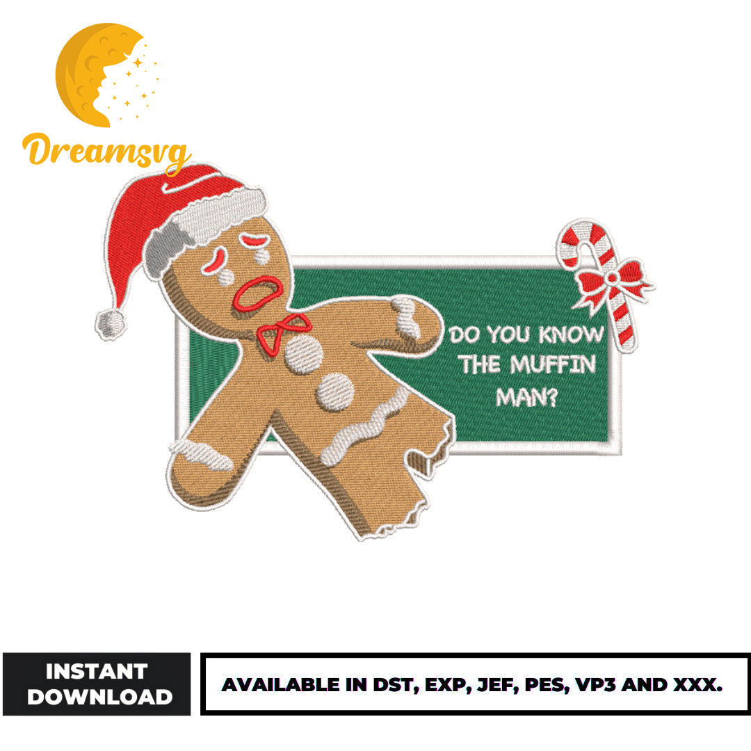 Gingerbread Man embroidery design – DreamSVG Store