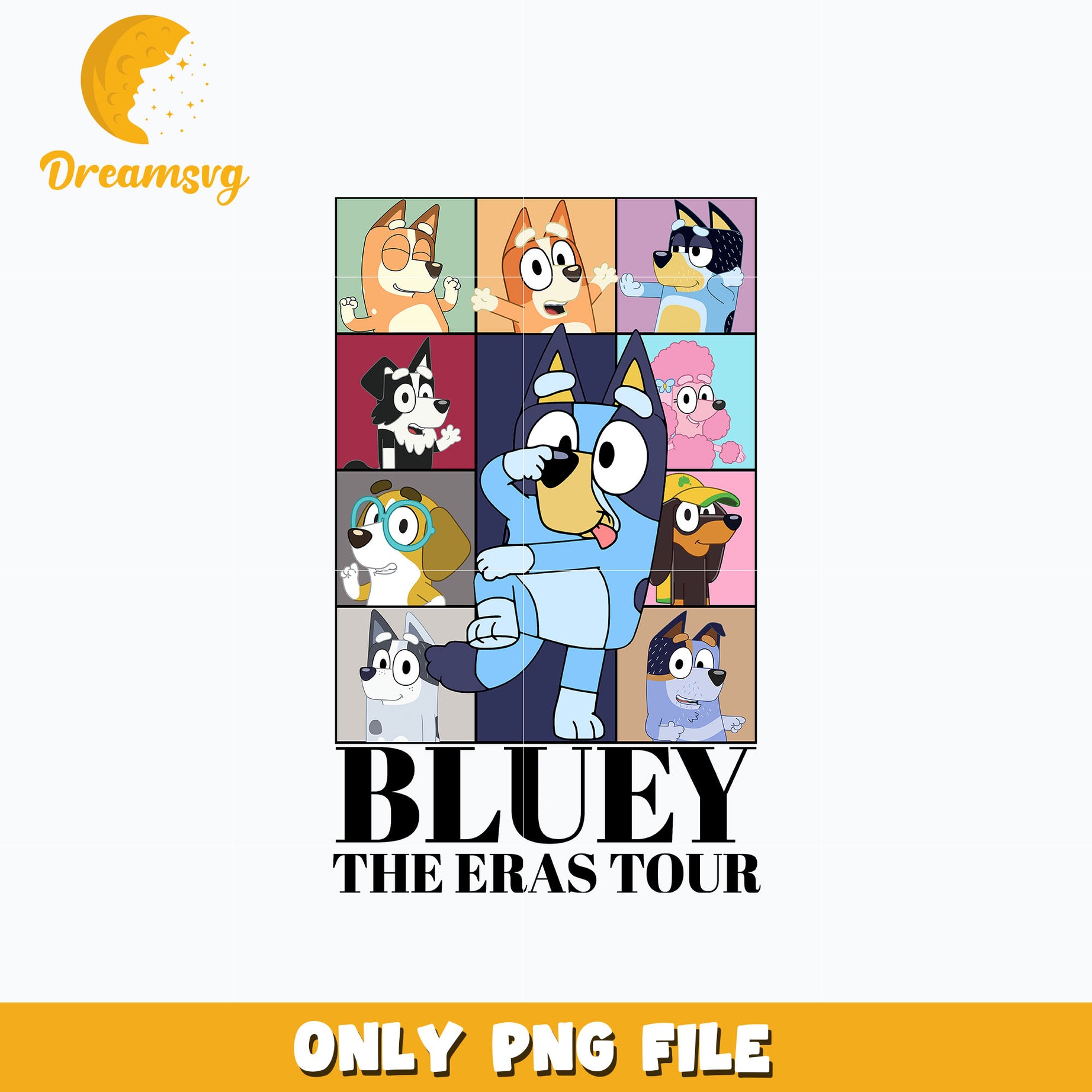 Bluey the eras tour cartoon design png