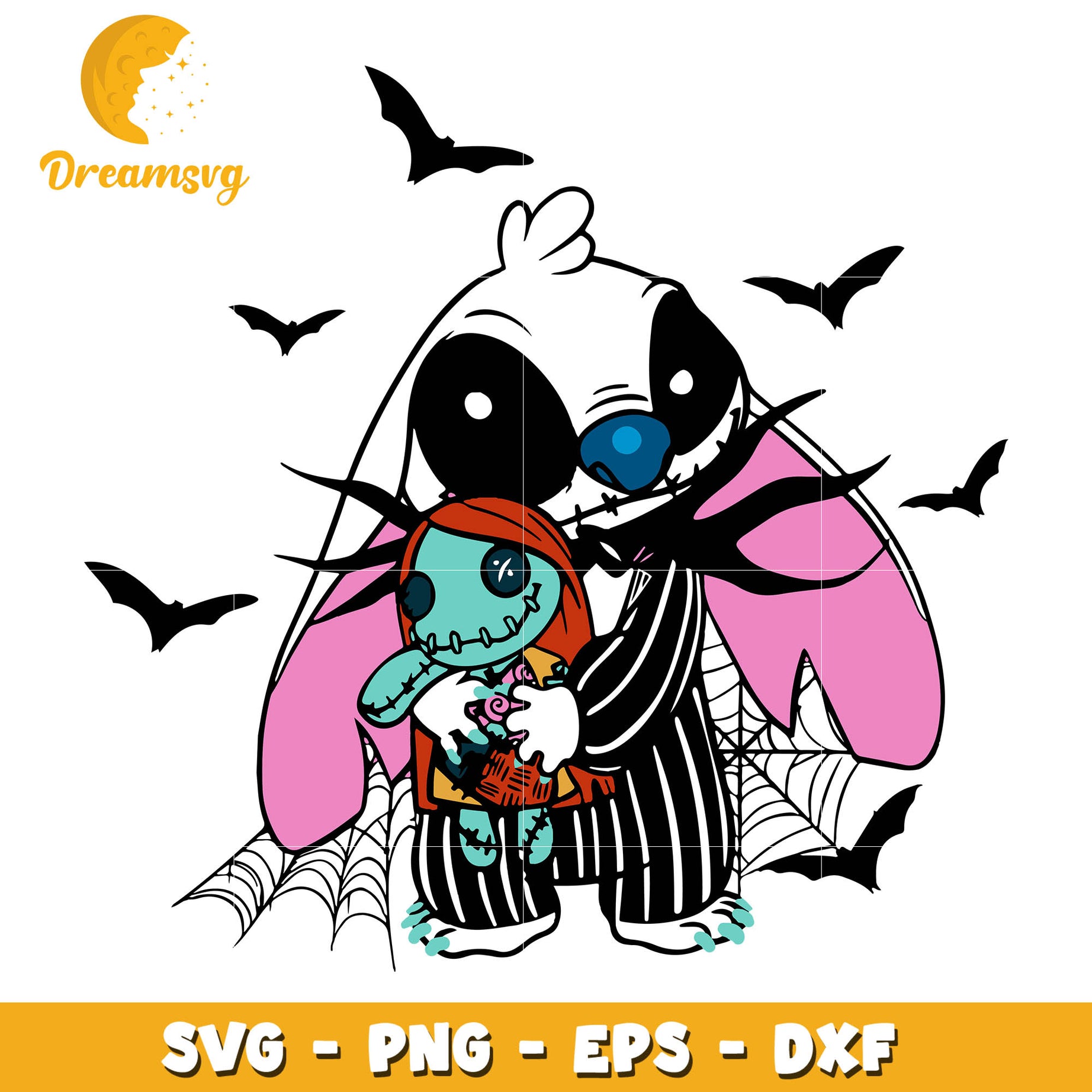 Stitch Jack Skellington svg, halloween svg