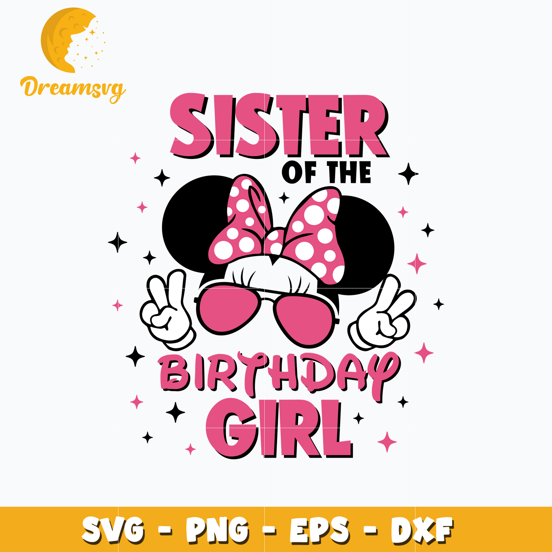 Minnie sister of the birthday girl svg