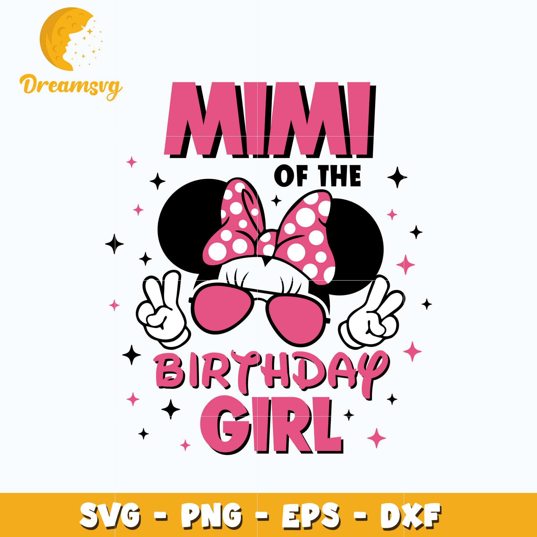 Minnie mimi of the birthday girl svg