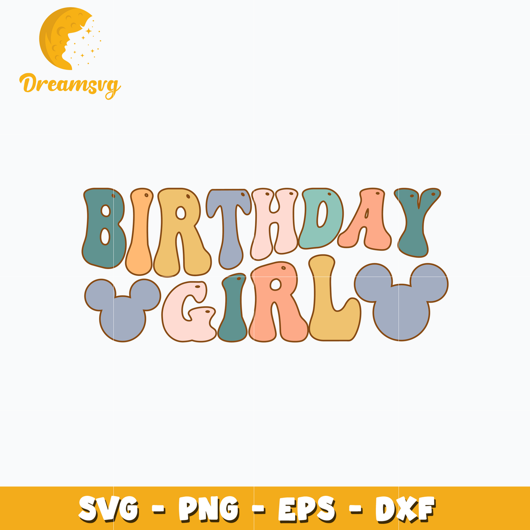 Mickey mouse birthday girl svg