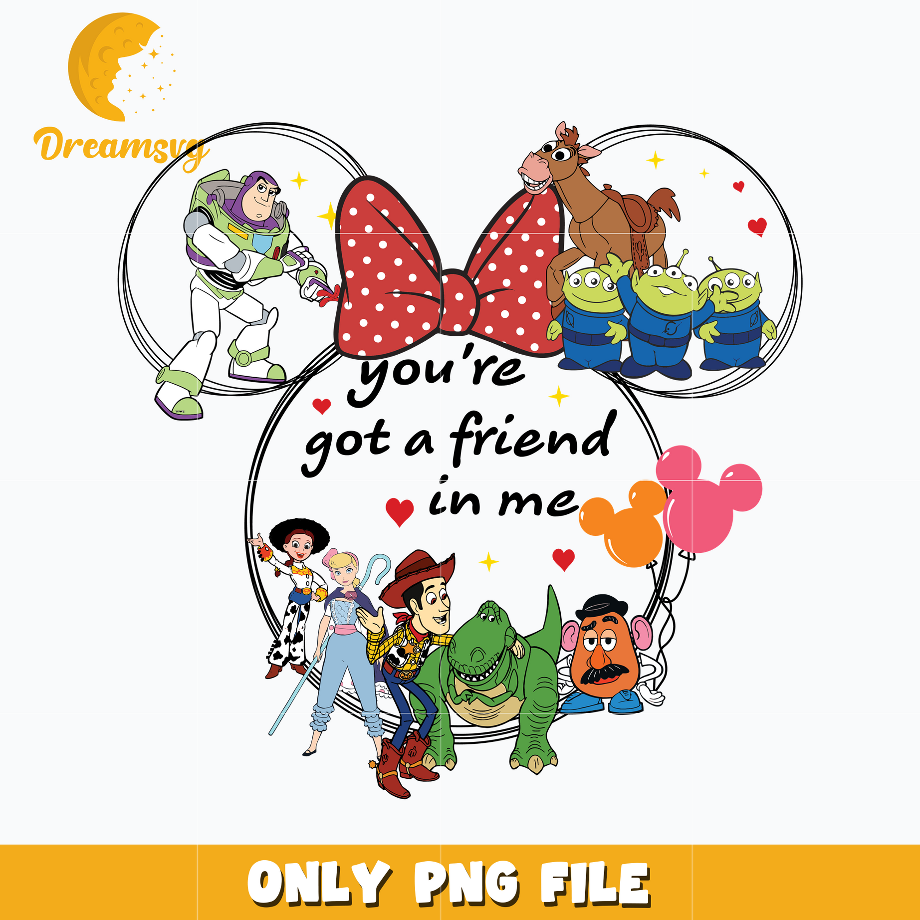 You've Got a Friend in Me png, minnie head png