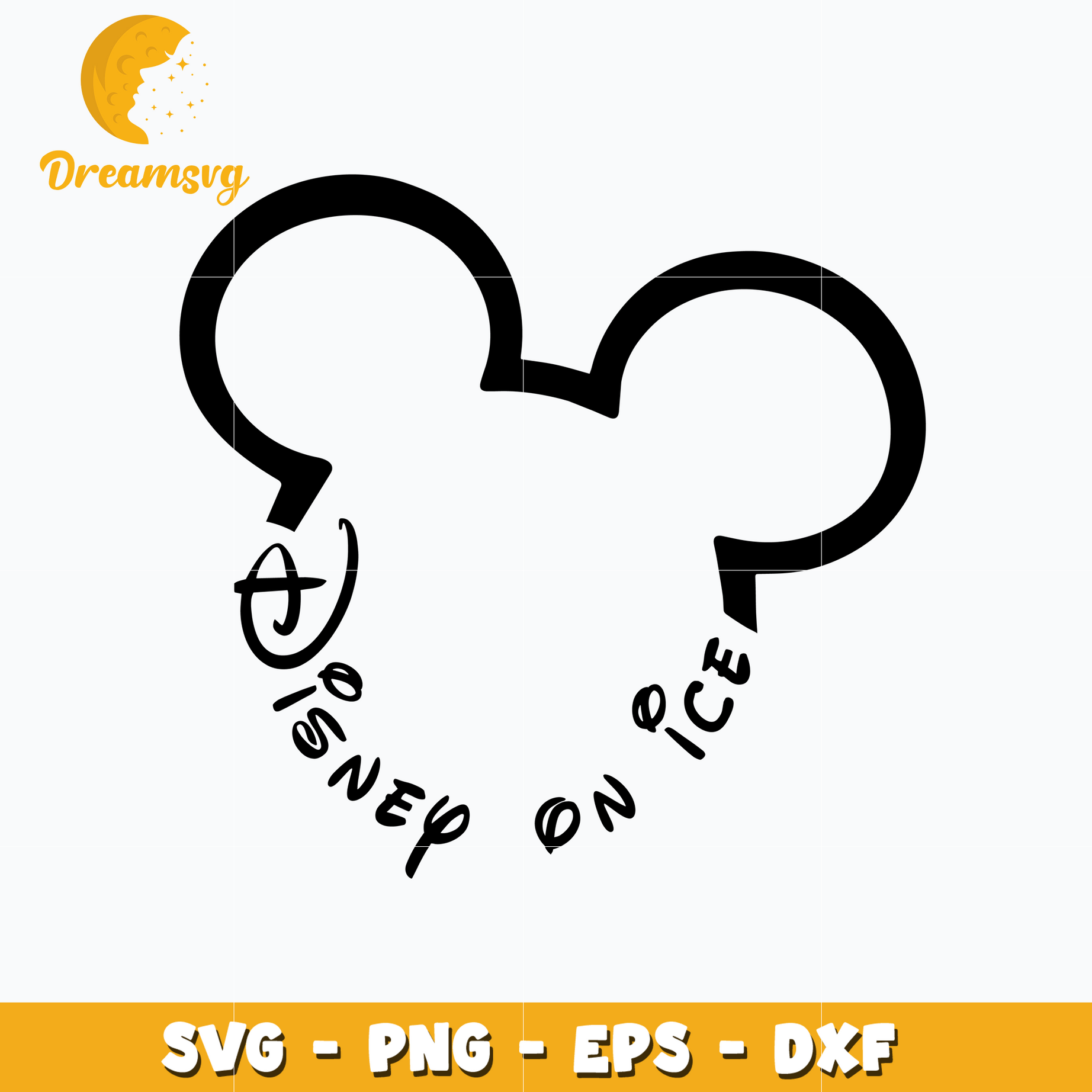 Mickey head disney on ice svg