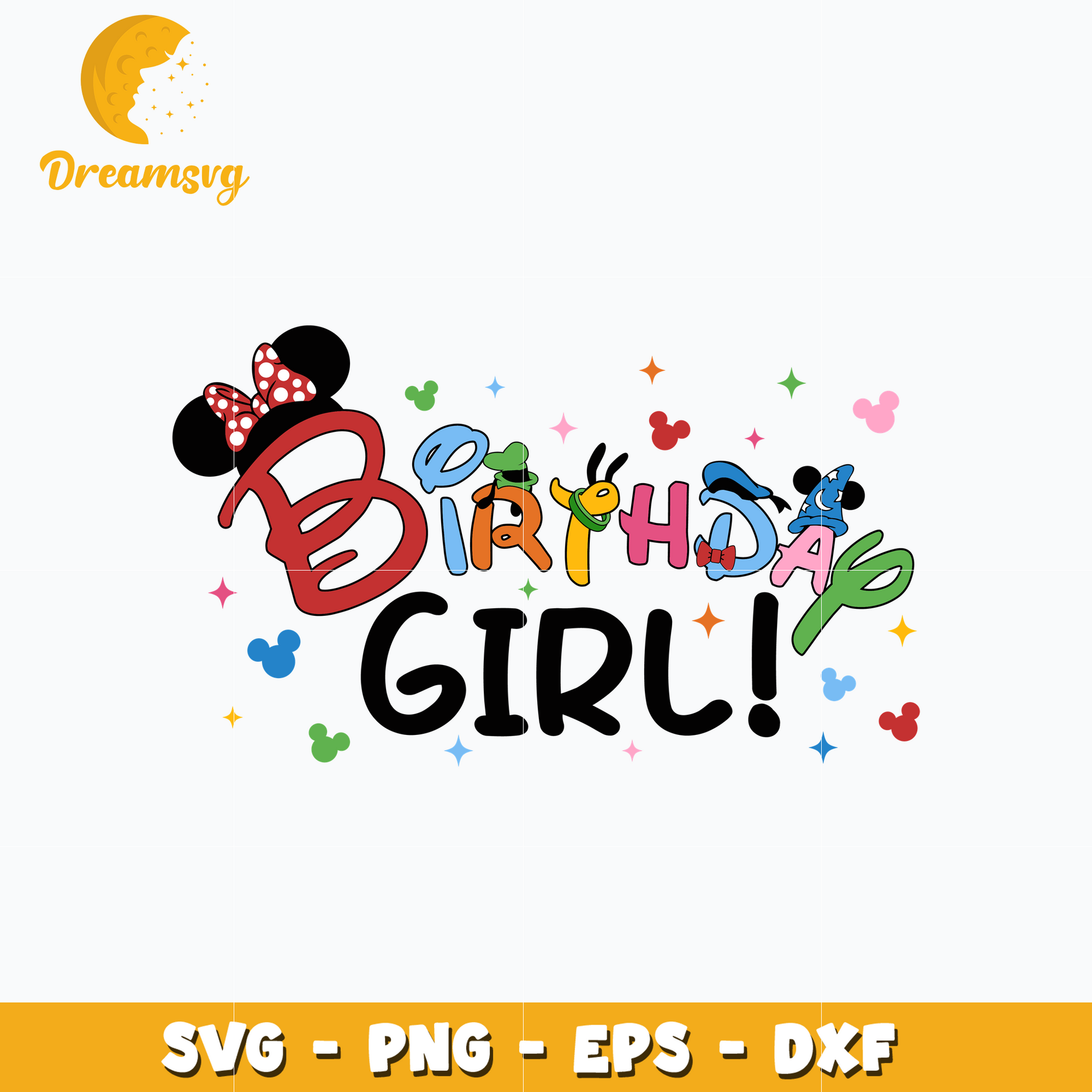 Minnie mouse friends birthday girl svg