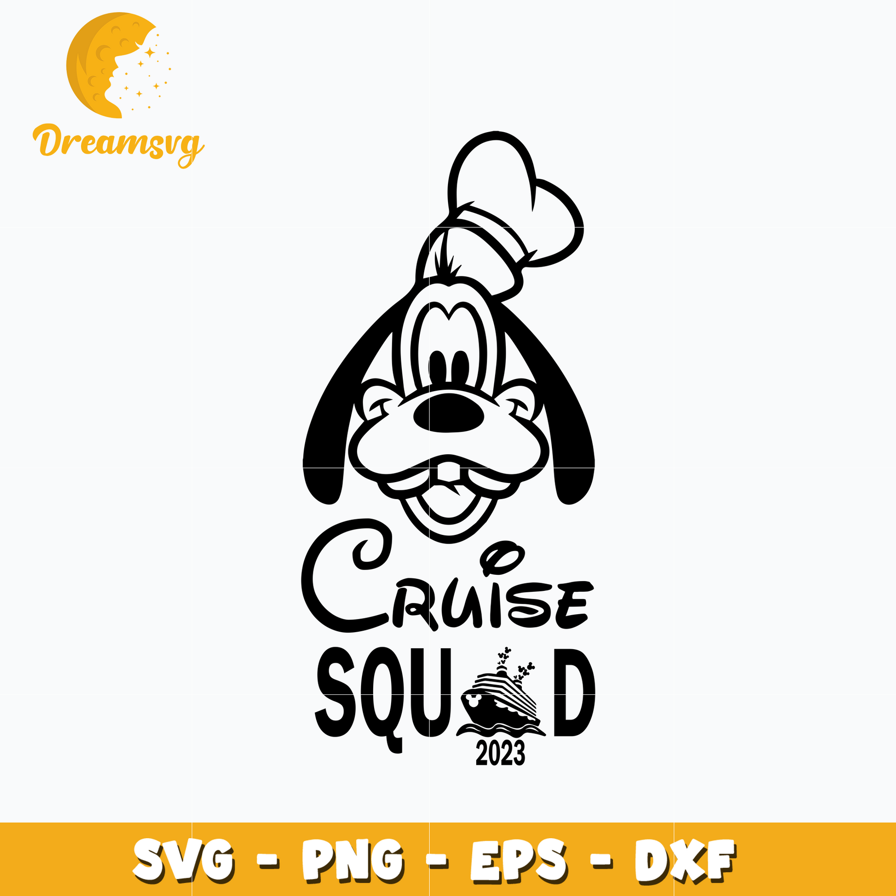 Goofy head disney cruise squad svg