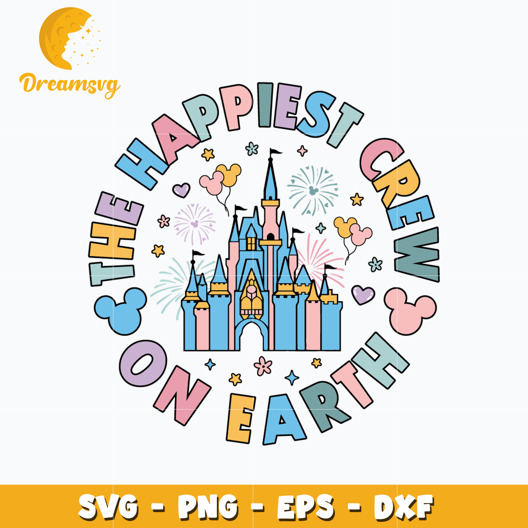 Mickey castle the happiest crew on earth svg