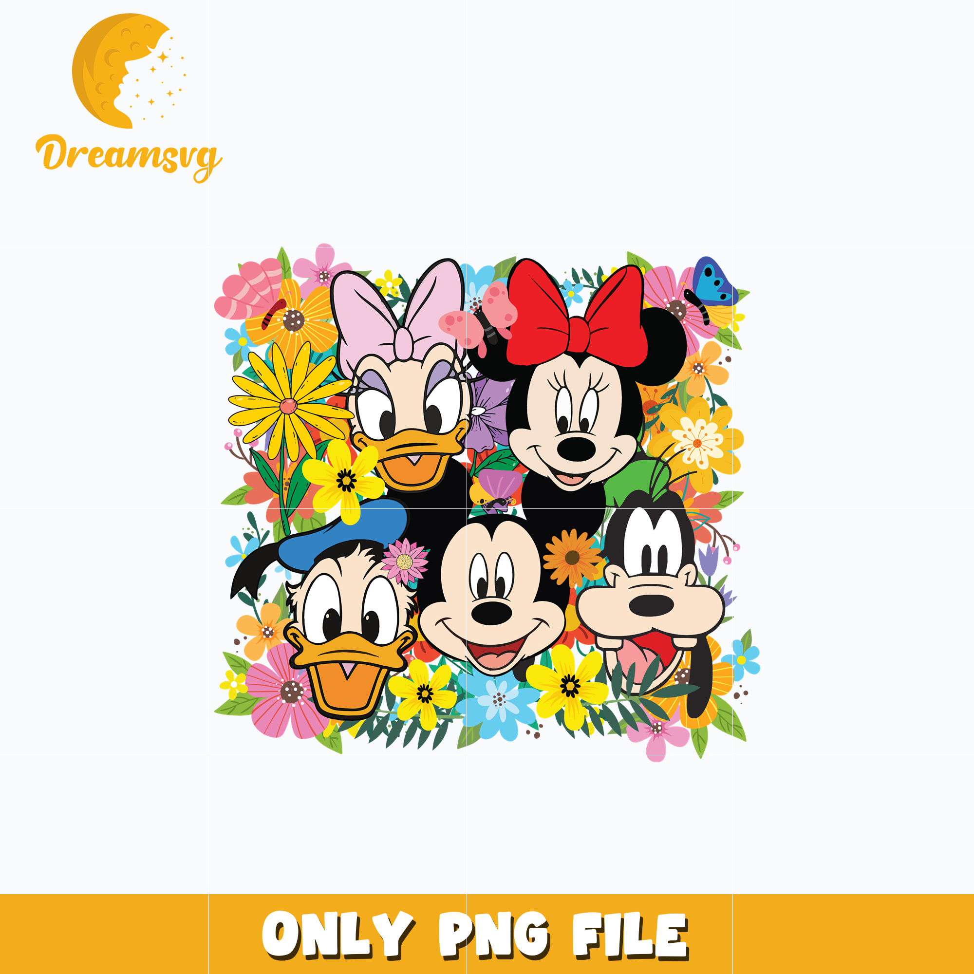 Mickey mouse and friends flower png – DreamSVG Store