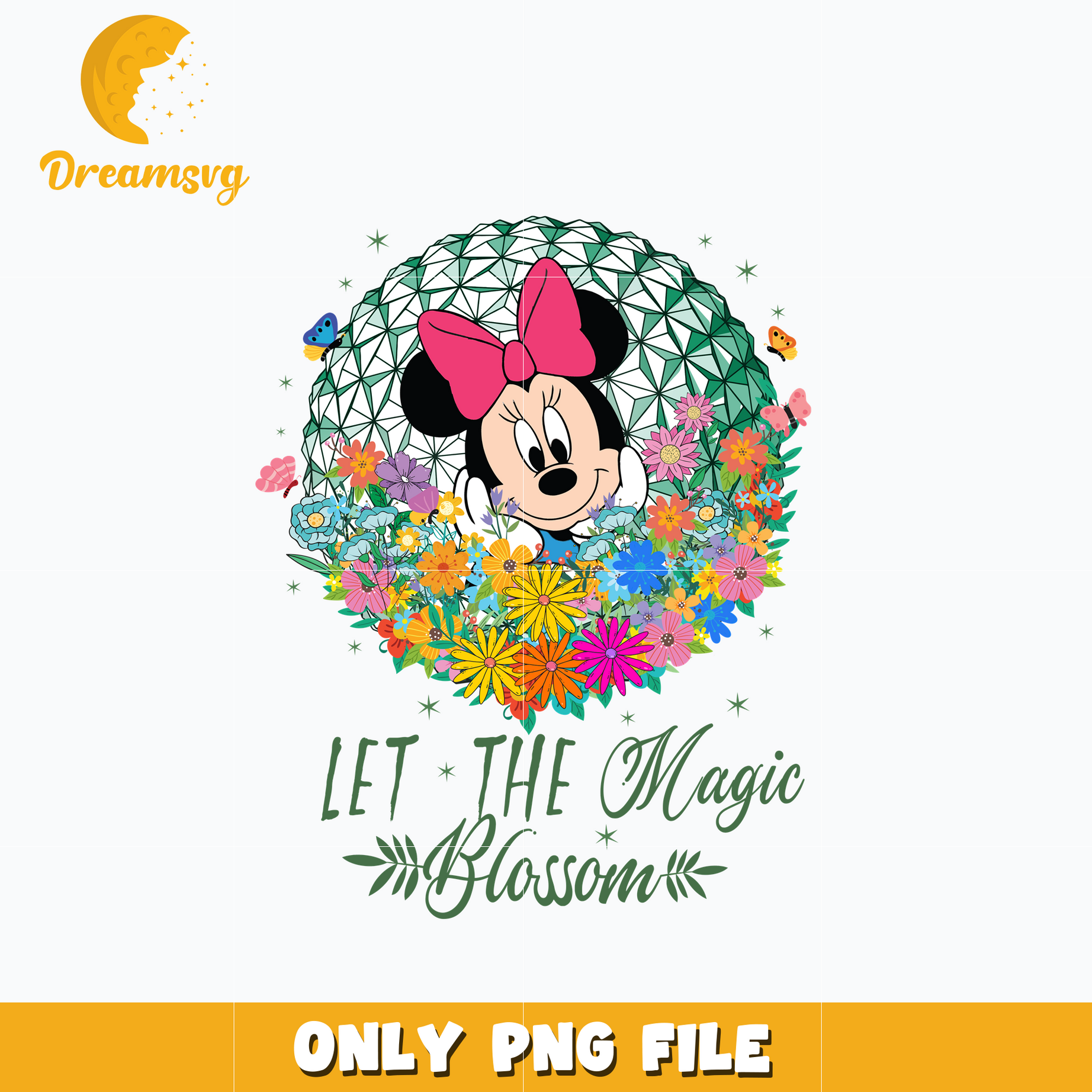 Minnie mouse Let The Magic Blossom Png