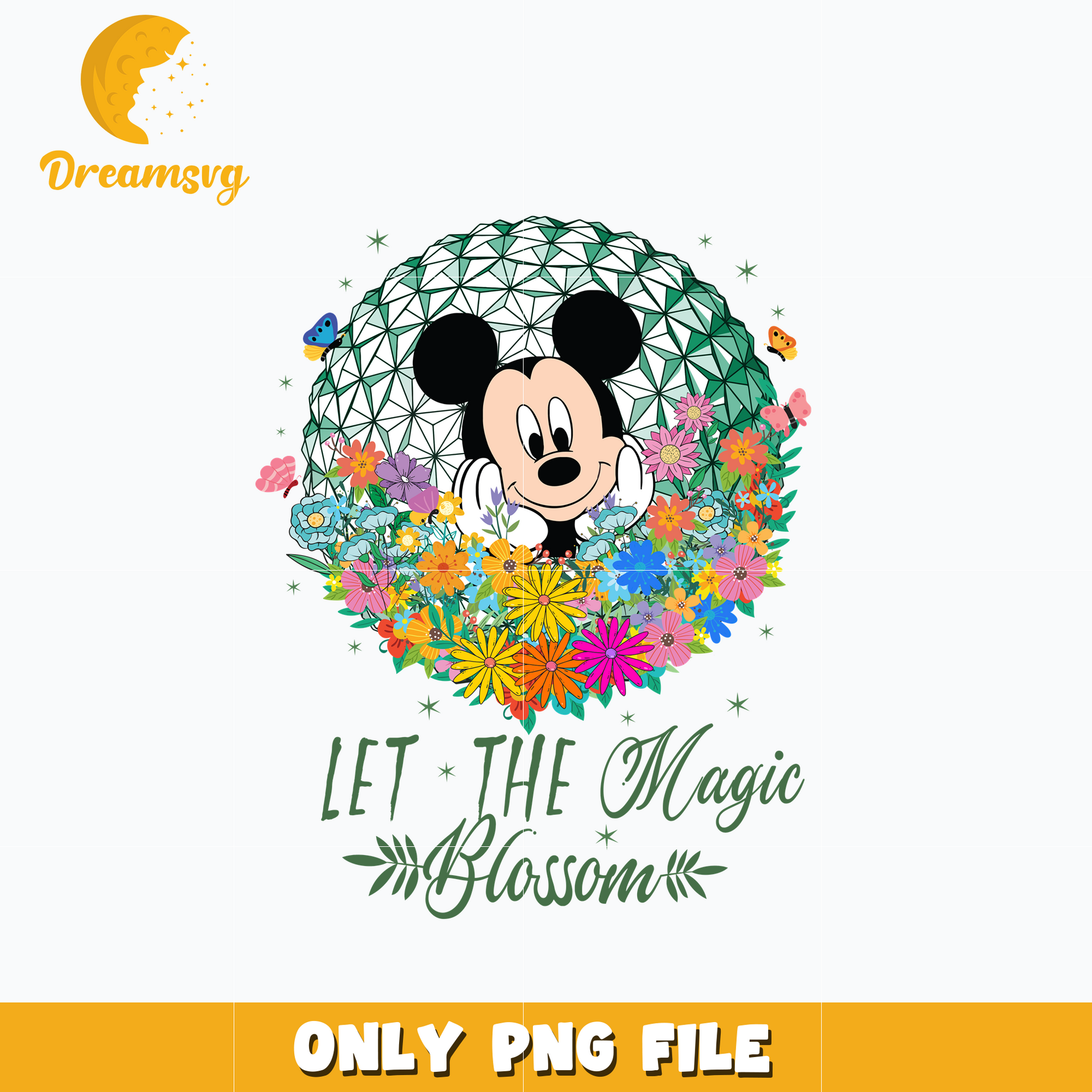 Mickey mouse Let The Magic Blossom Png