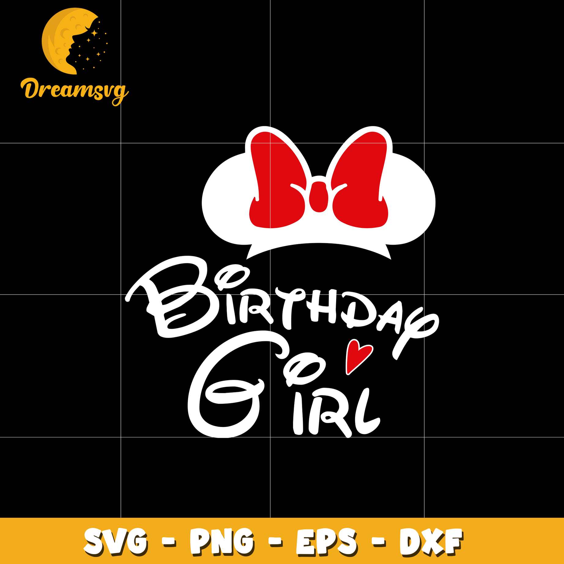 Minnie mouse head birthday girl svg