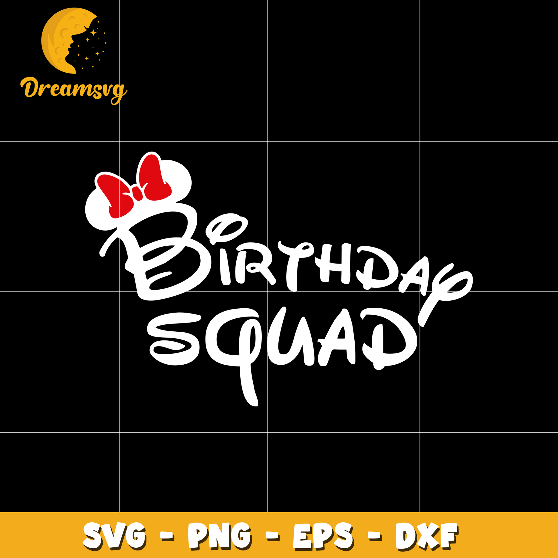 Minnie mouse head birthday squad svg