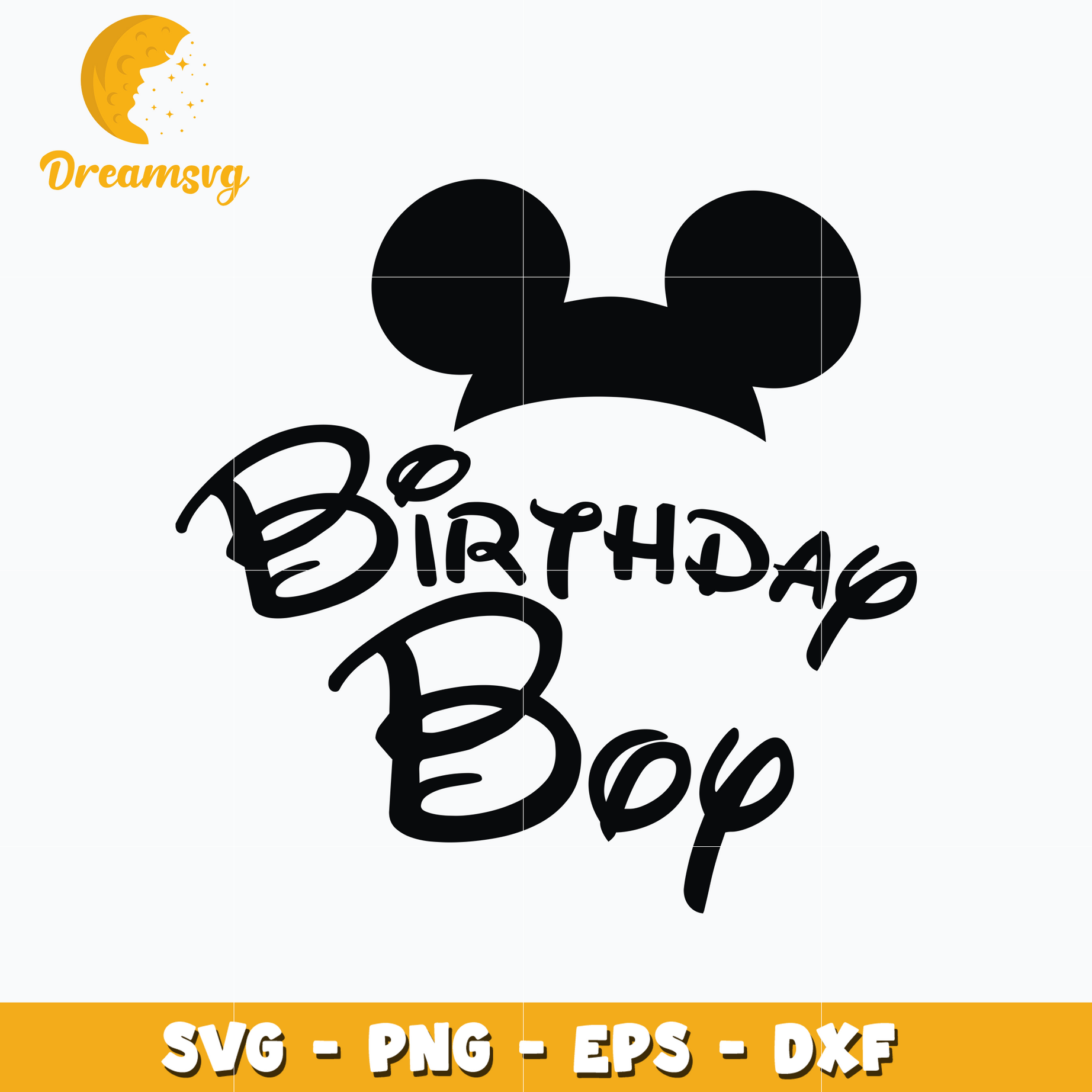 Mickey mouse head birthday boy svg