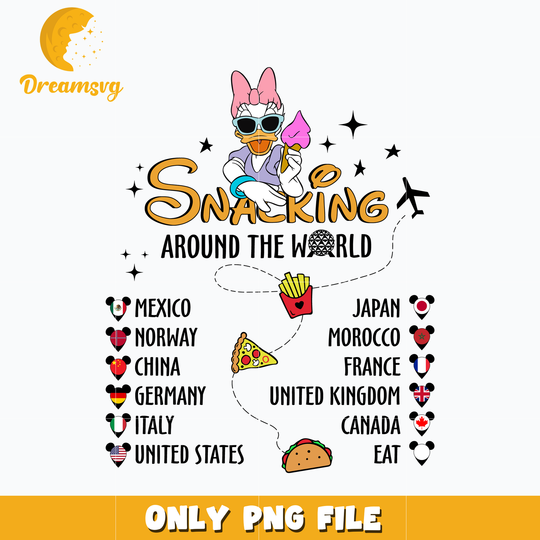 Snacking Around The World Trip Daisy duck png