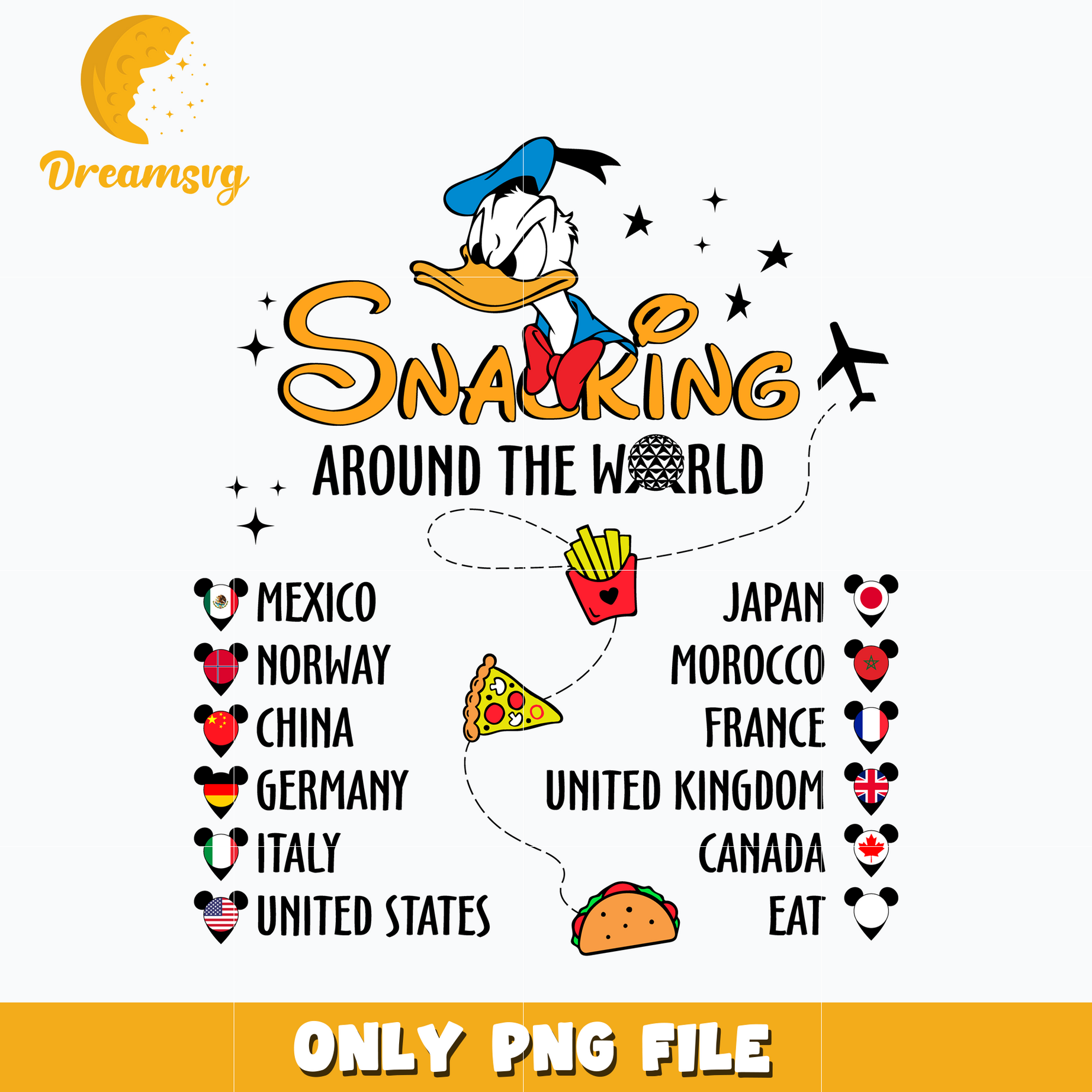 Snacking Around The World Trip Donald duck png