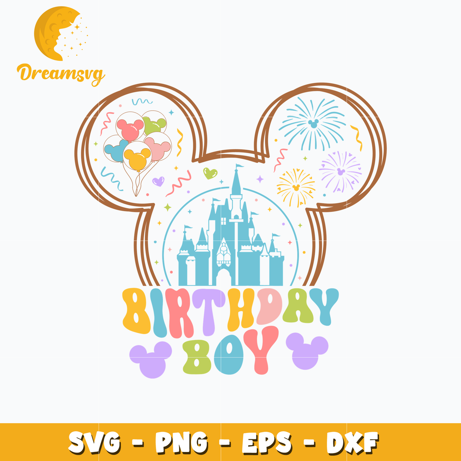 Mickey mouse head birthday boy svg