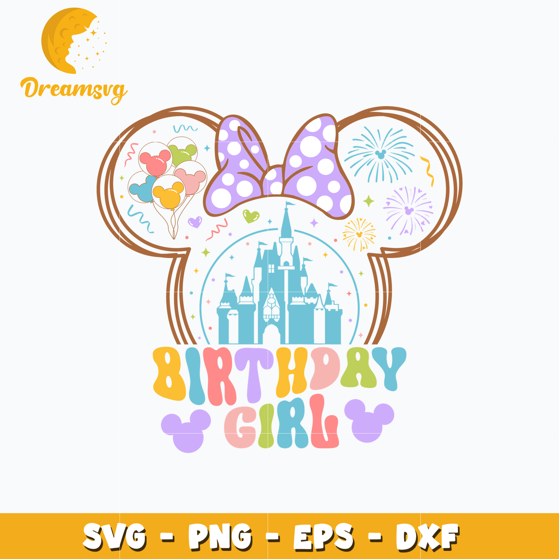 Minnie mouse castle birthday girl svg