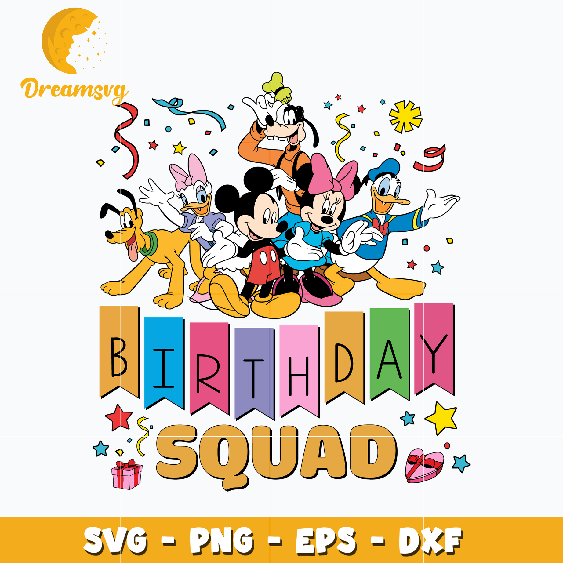 Mickey mouse friends birthday squad svg