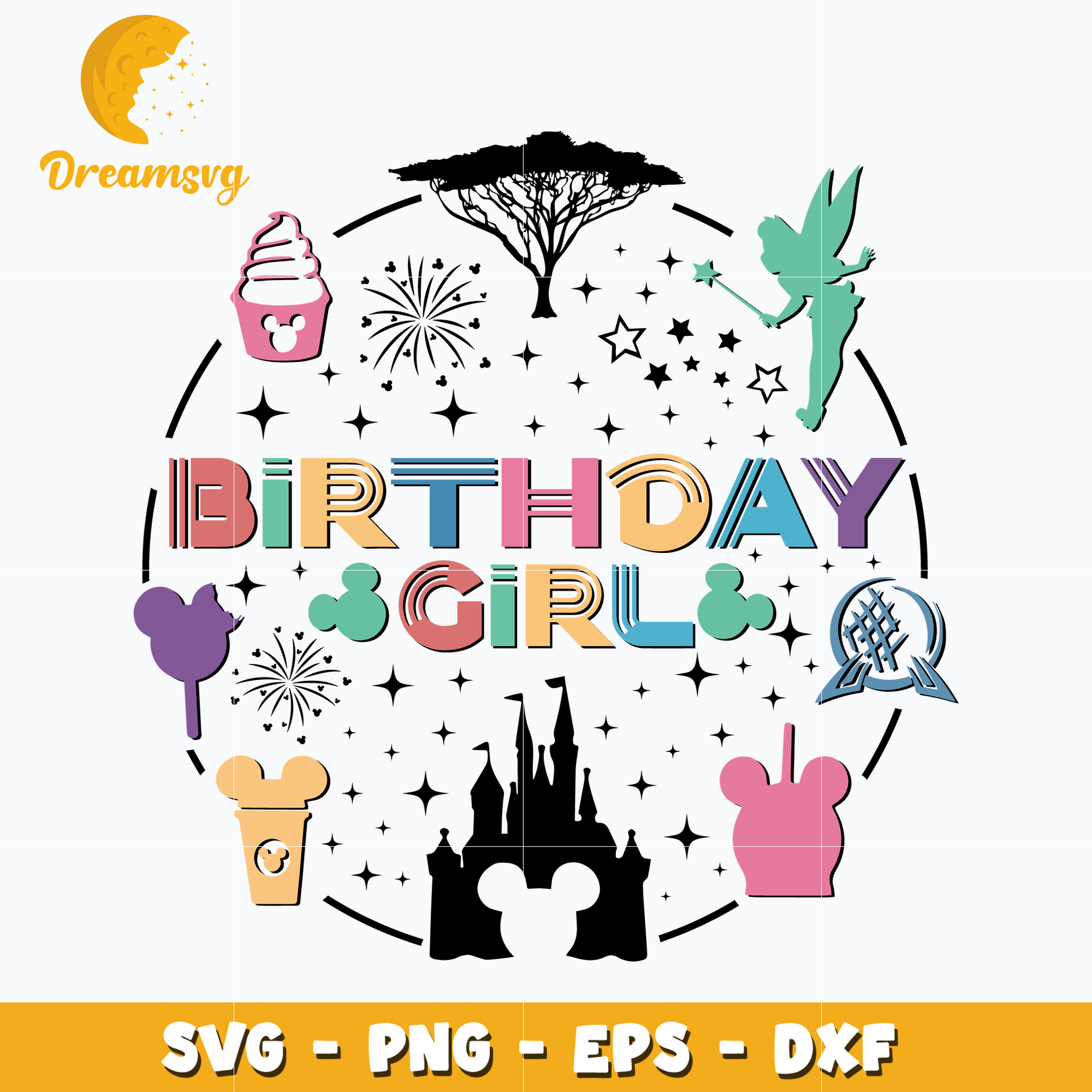 Mickey mouse disney birthday girl svg