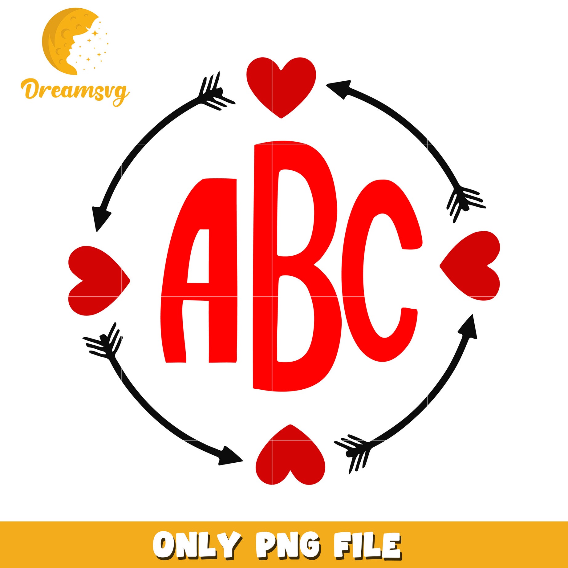 ABC Monogram Valentines PNG