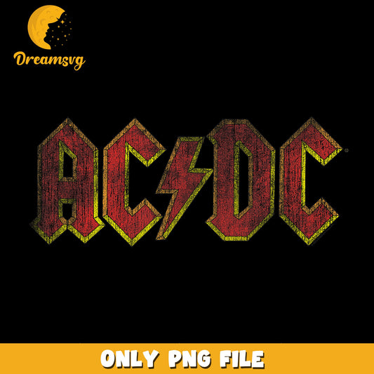 ACDC Distressed Vintage Band Logo PNG, Rock Music, Grunge PNG