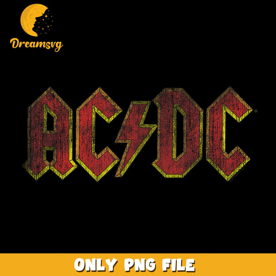 ACDC Distressed Vintage Band Logo PNG, Rock Music, Grunge PNG