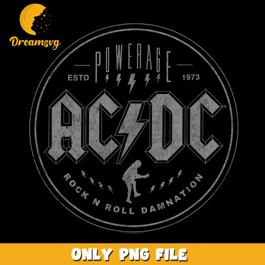 ACDC Powerage Rock N Roll Damnation PNG, Band Vintage, Music PNG