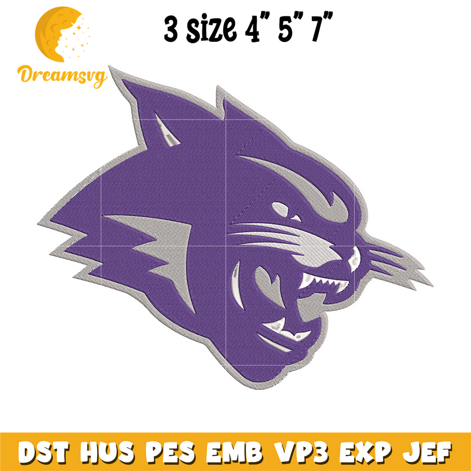ACU Wildcats mascot embroidery design, NCAA embroidery, Sport embroidery,logo sport embroidery, Embroidery design