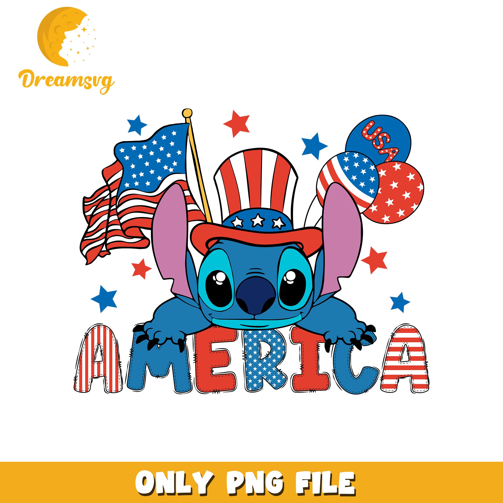 America Stitch png, 4th Of July png – DreamSVG Store