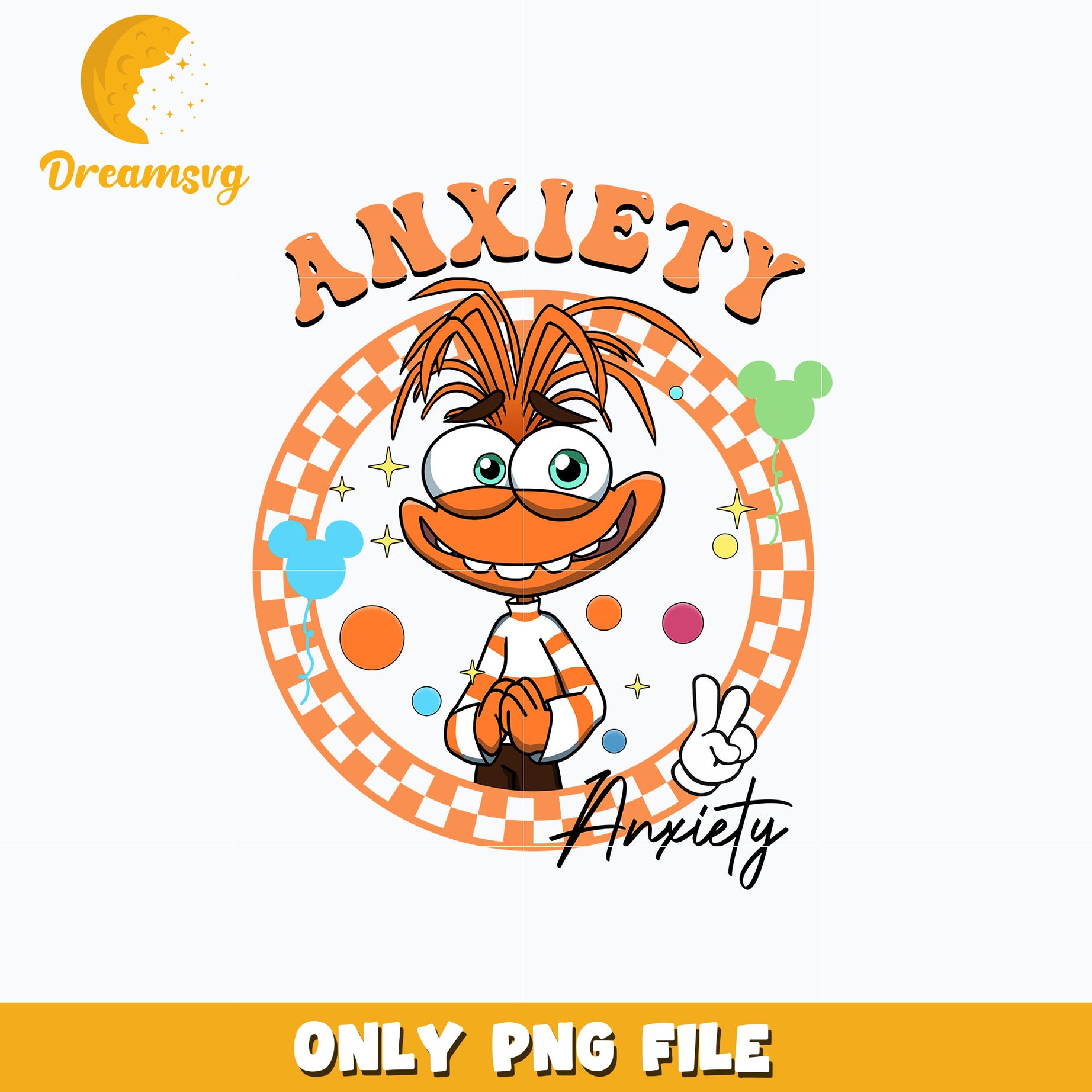 Inside out Anxiety name design png