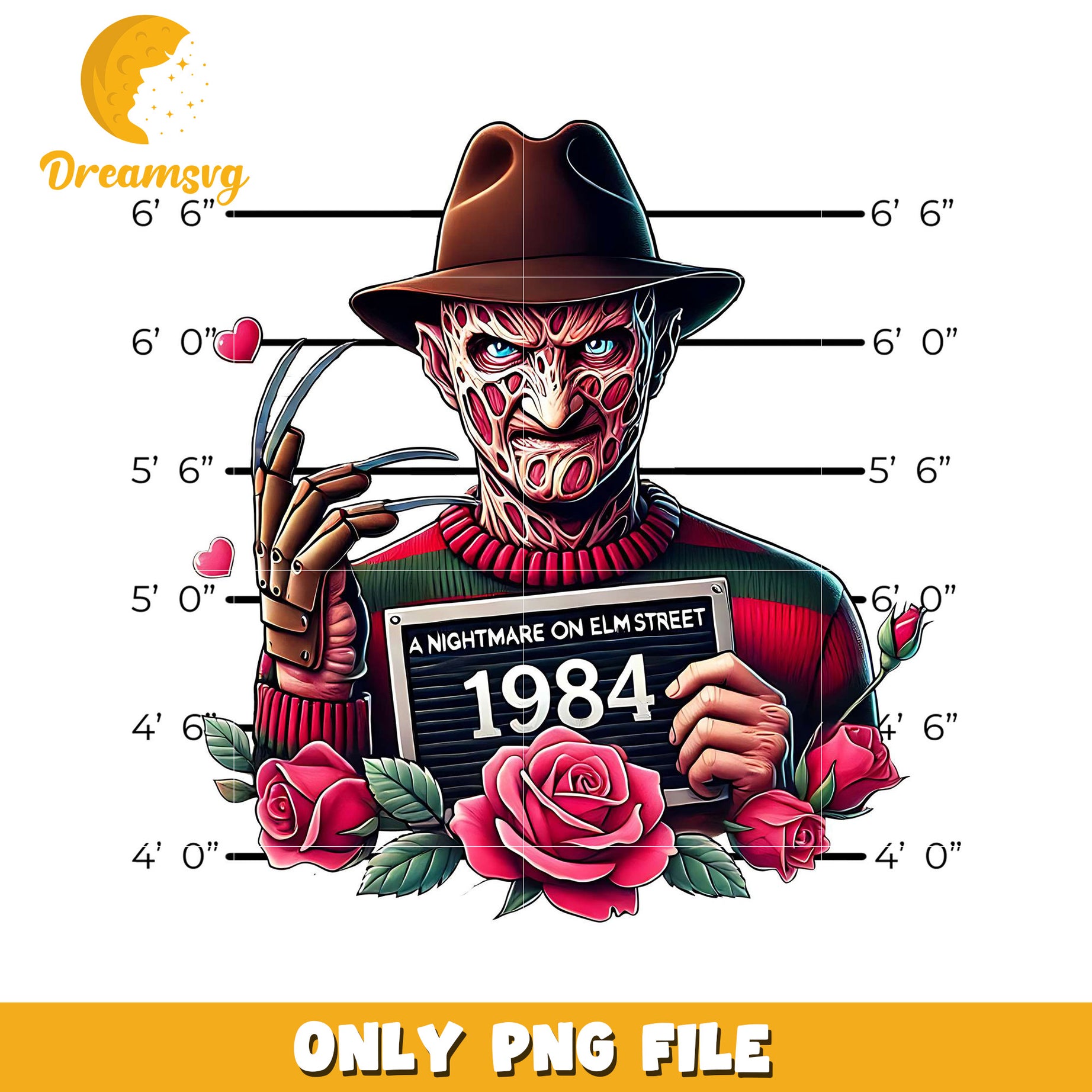 A Nightmare on Elm Street Vintage PNG Art 1984 Design