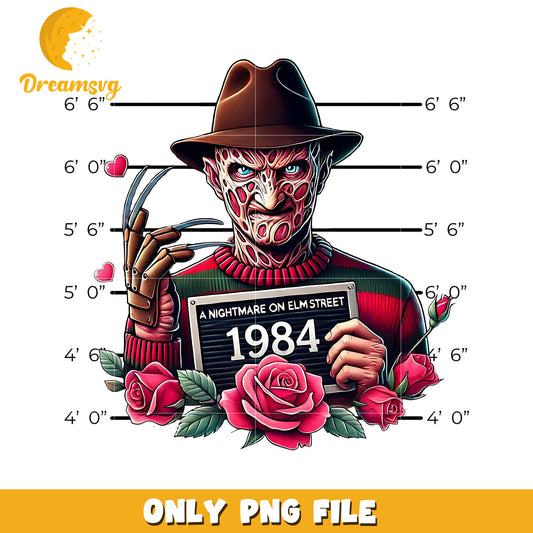 A Nightmare on Elm Street Vintage PNG Art 1984 Design