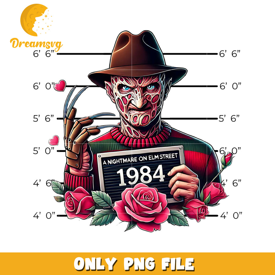 A Nightmare on Elm Street Vintage PNG Art 1984 Design