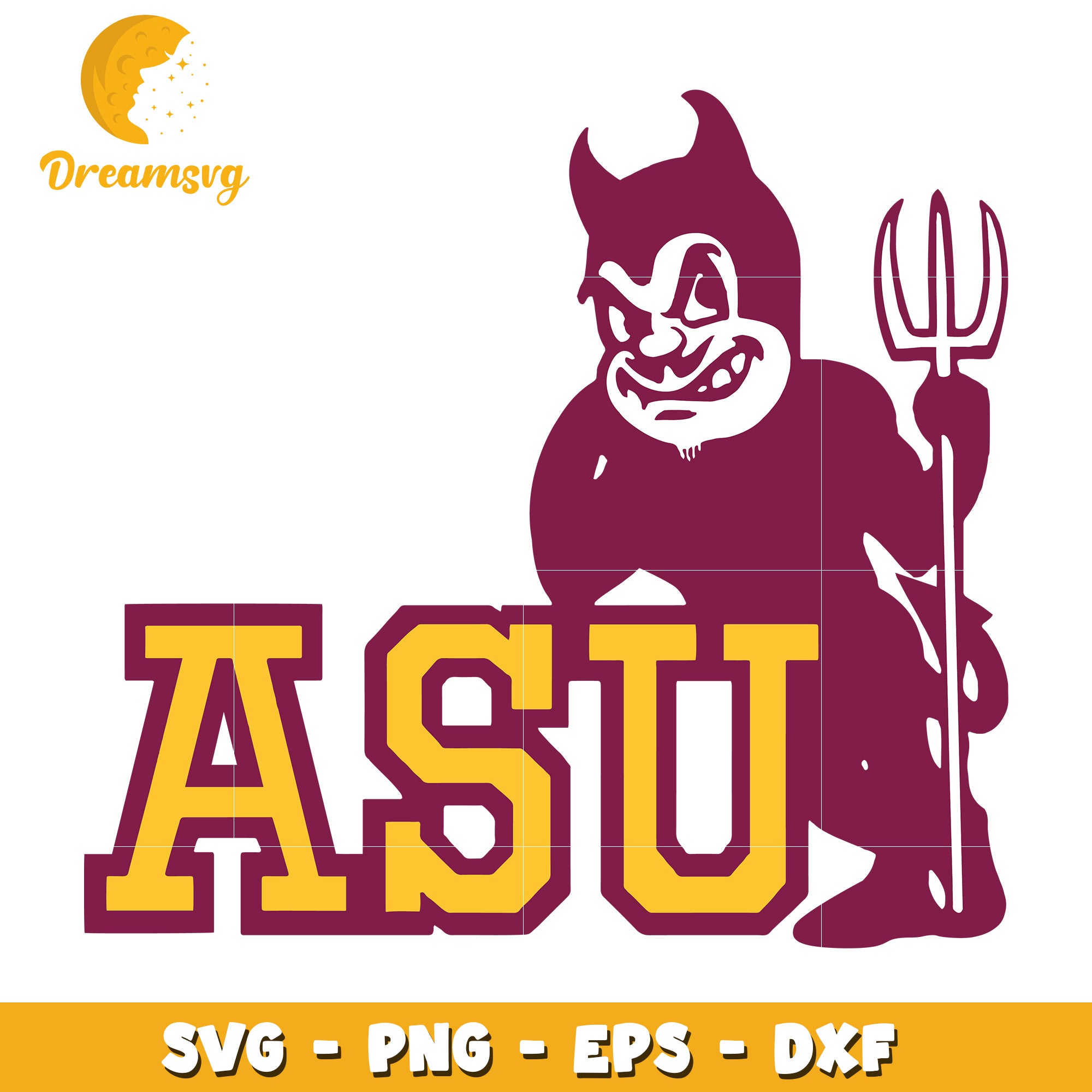 ASU Devil Mascot SVG PNG EPS DXF Cut File