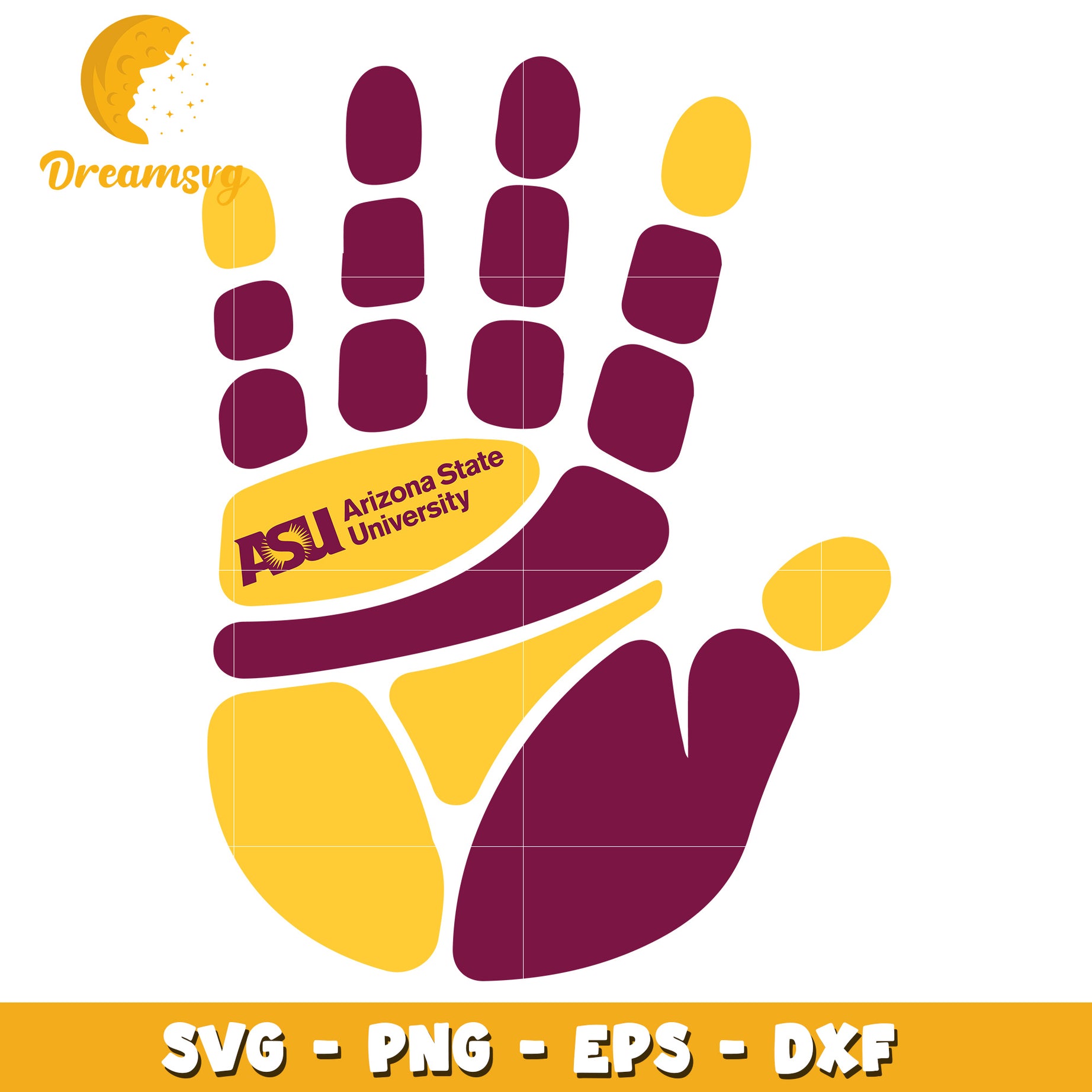 ASU Handprint SVG PNG EPS DXF Cut File