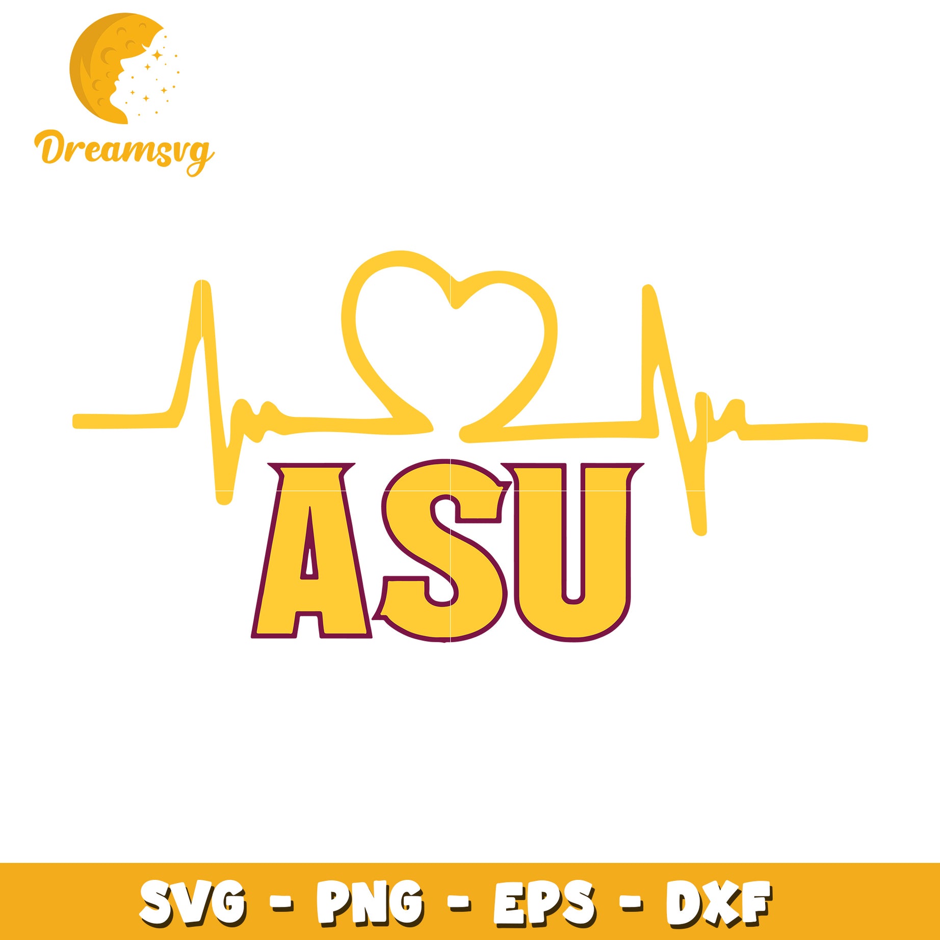 ASU Heartbeat SVG Cut File