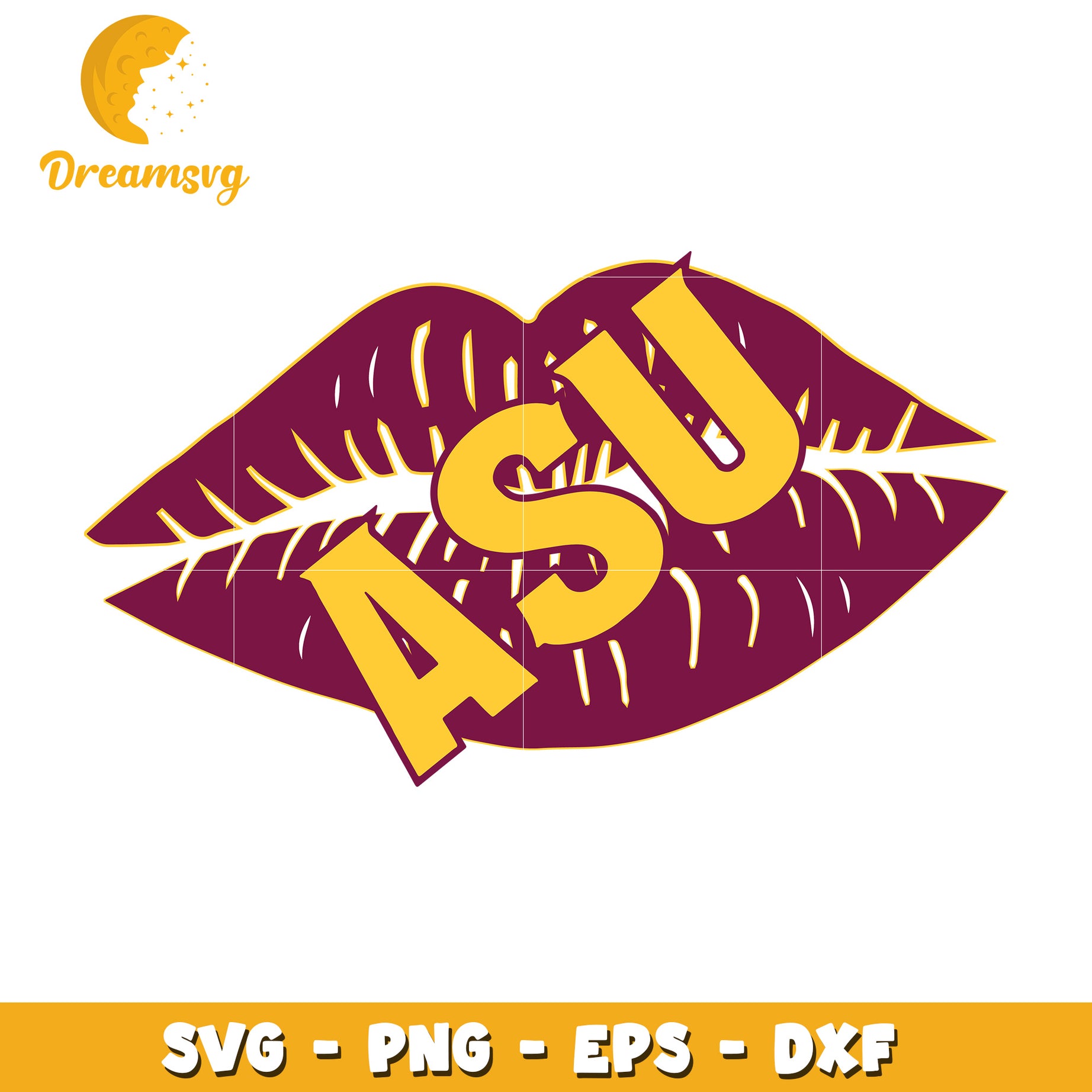 ASU Lips SVG Cut File PNG EPS DXF