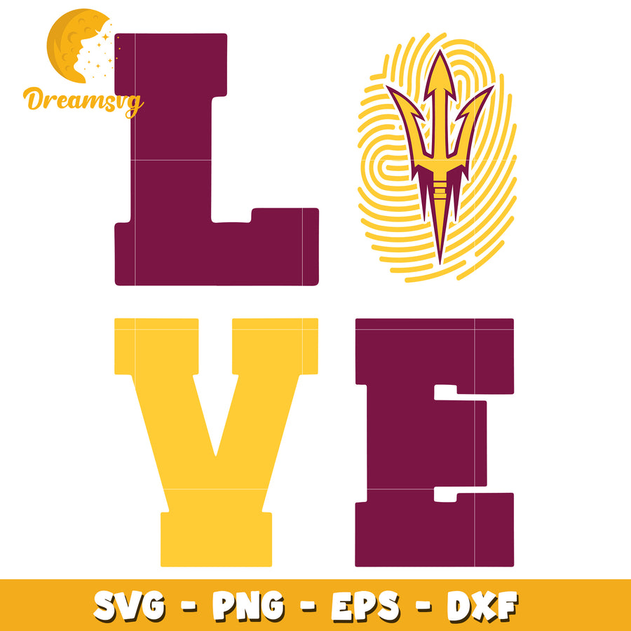 ASU Love SVG Cut File  - PNG EPS DXF