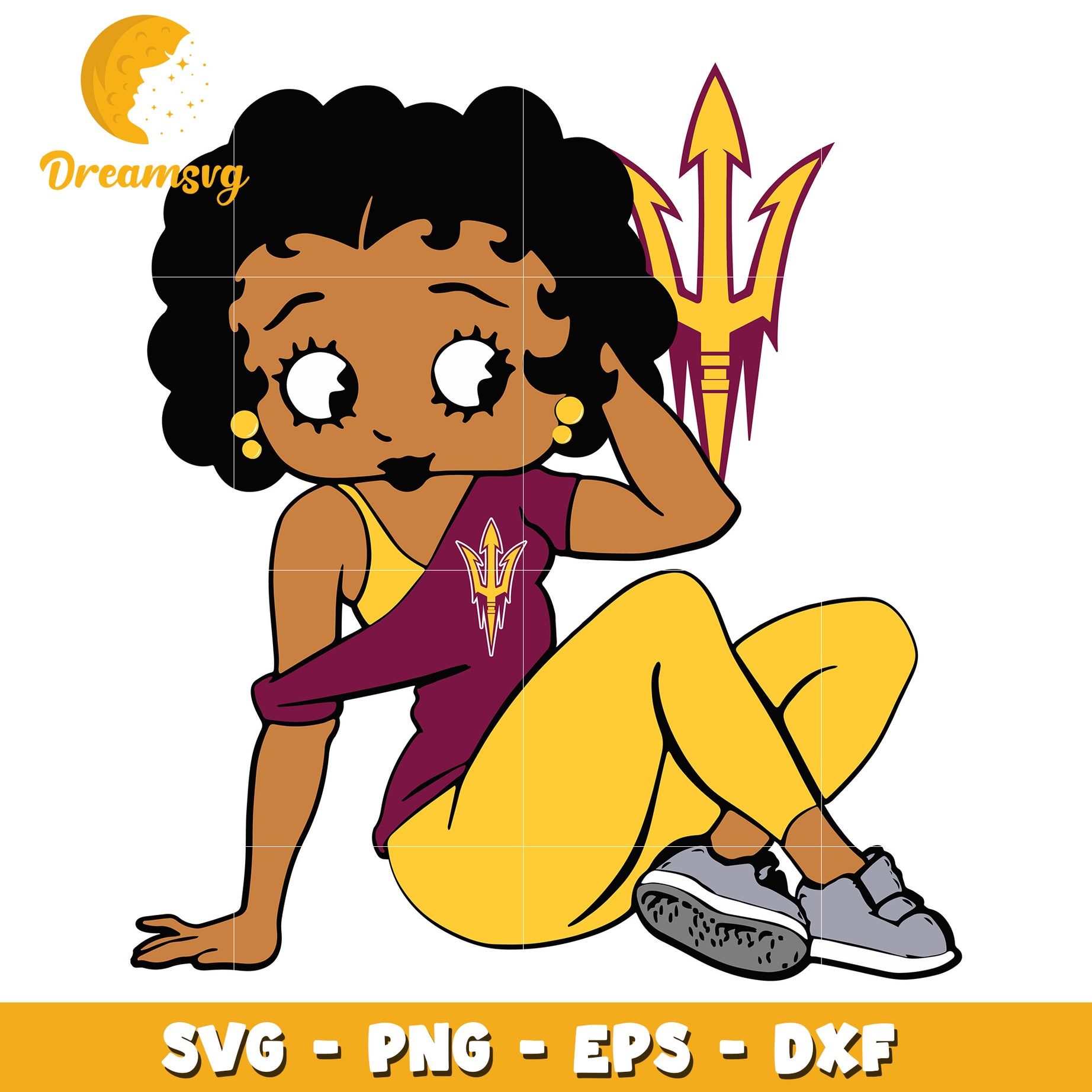 ASU Pinup Girl SVG PNG EPS DXF Cut File