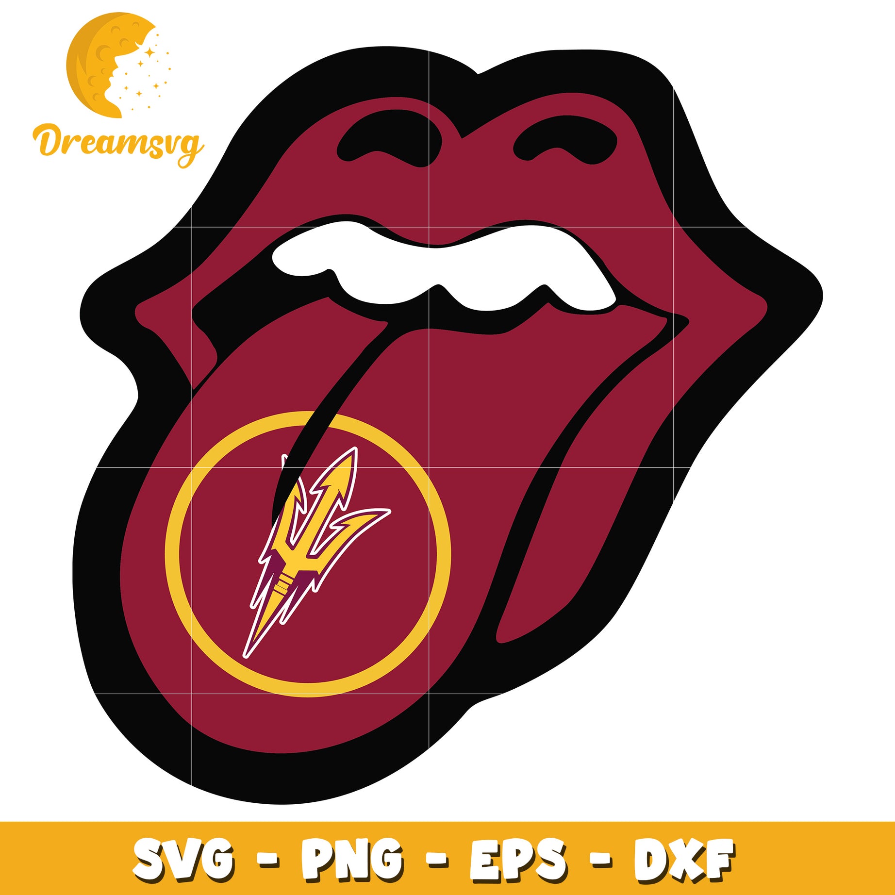 ASU Rolling Stones Tongue SVG Cut File