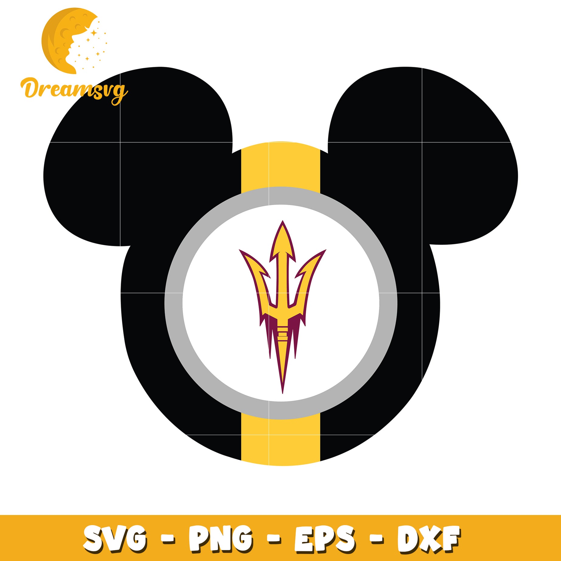 ASU Sun Devils Mickey Mouse Ears SVG PNG EPS DXF