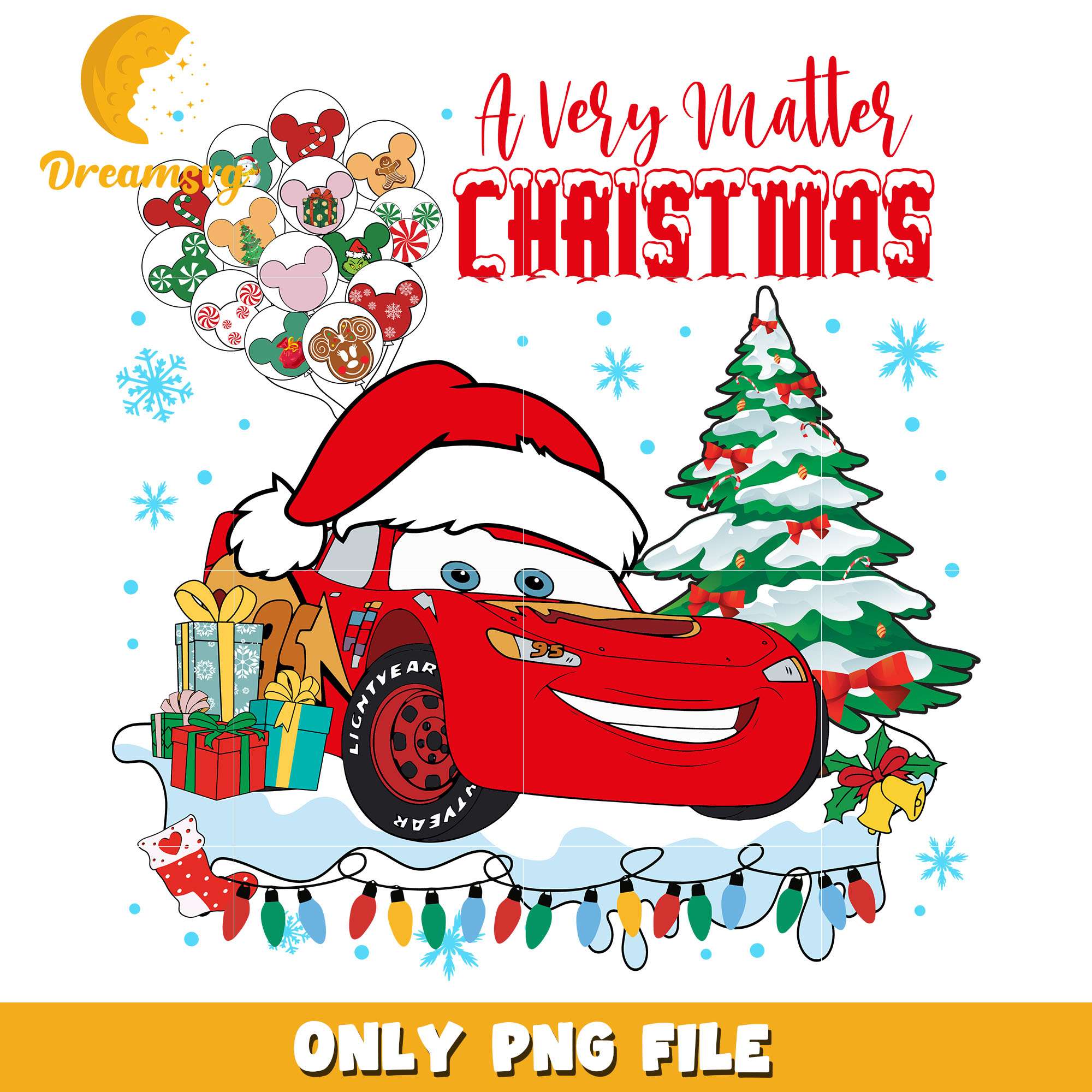 A very matter christmas mc queen png, disney png, christmas png