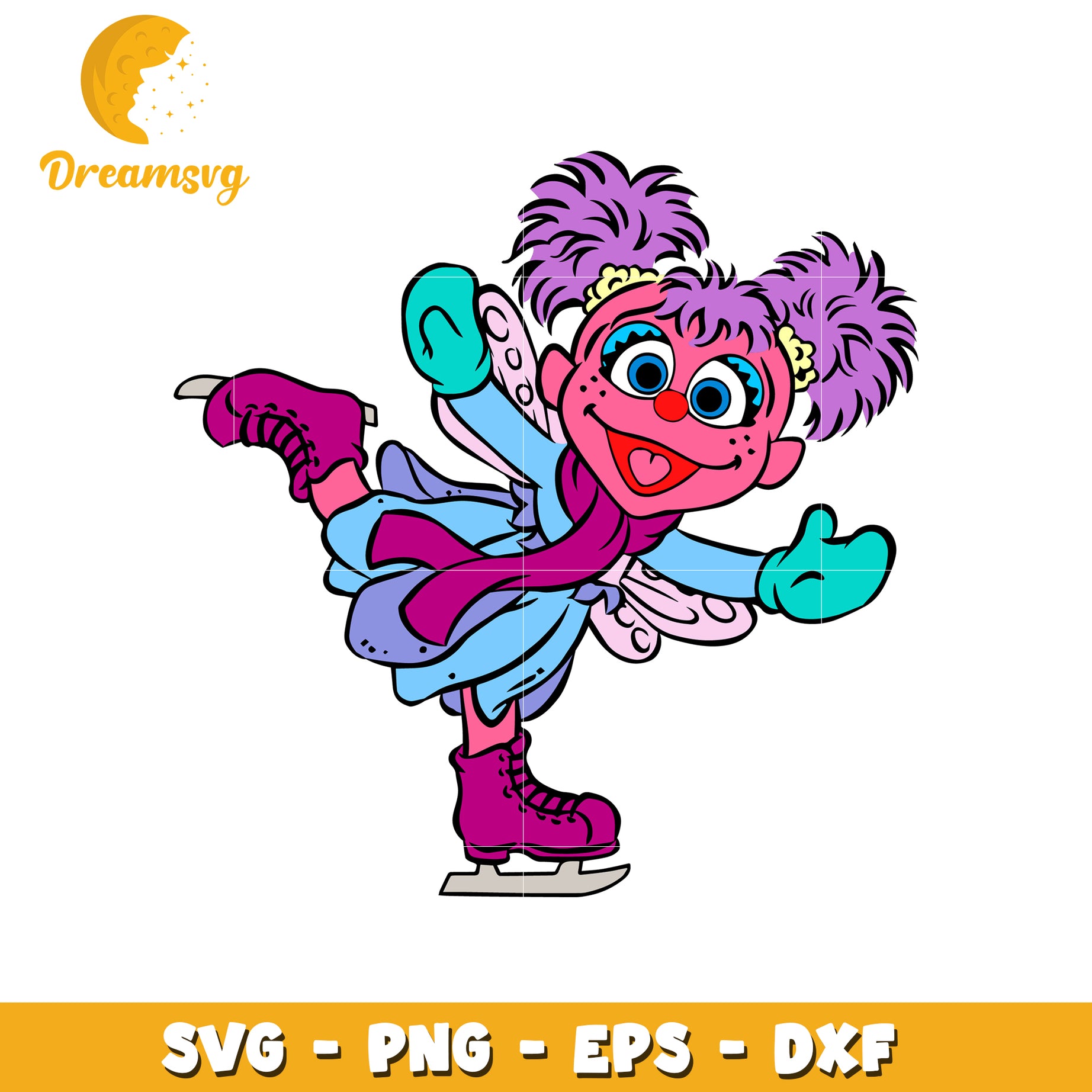 Abby Cadabby Ice Skating SVG Cut File