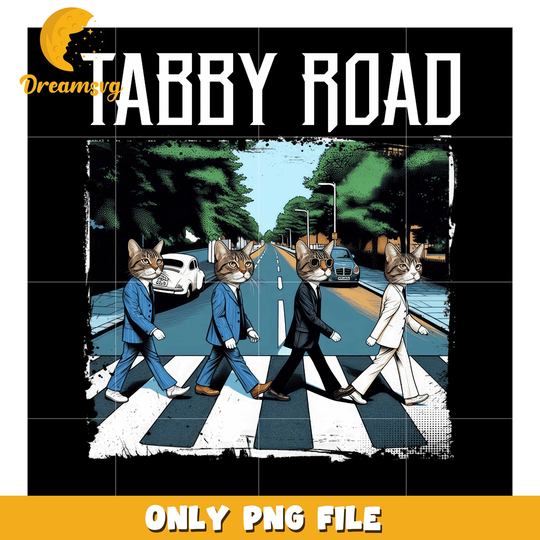 Abby Road Cats PNG Design