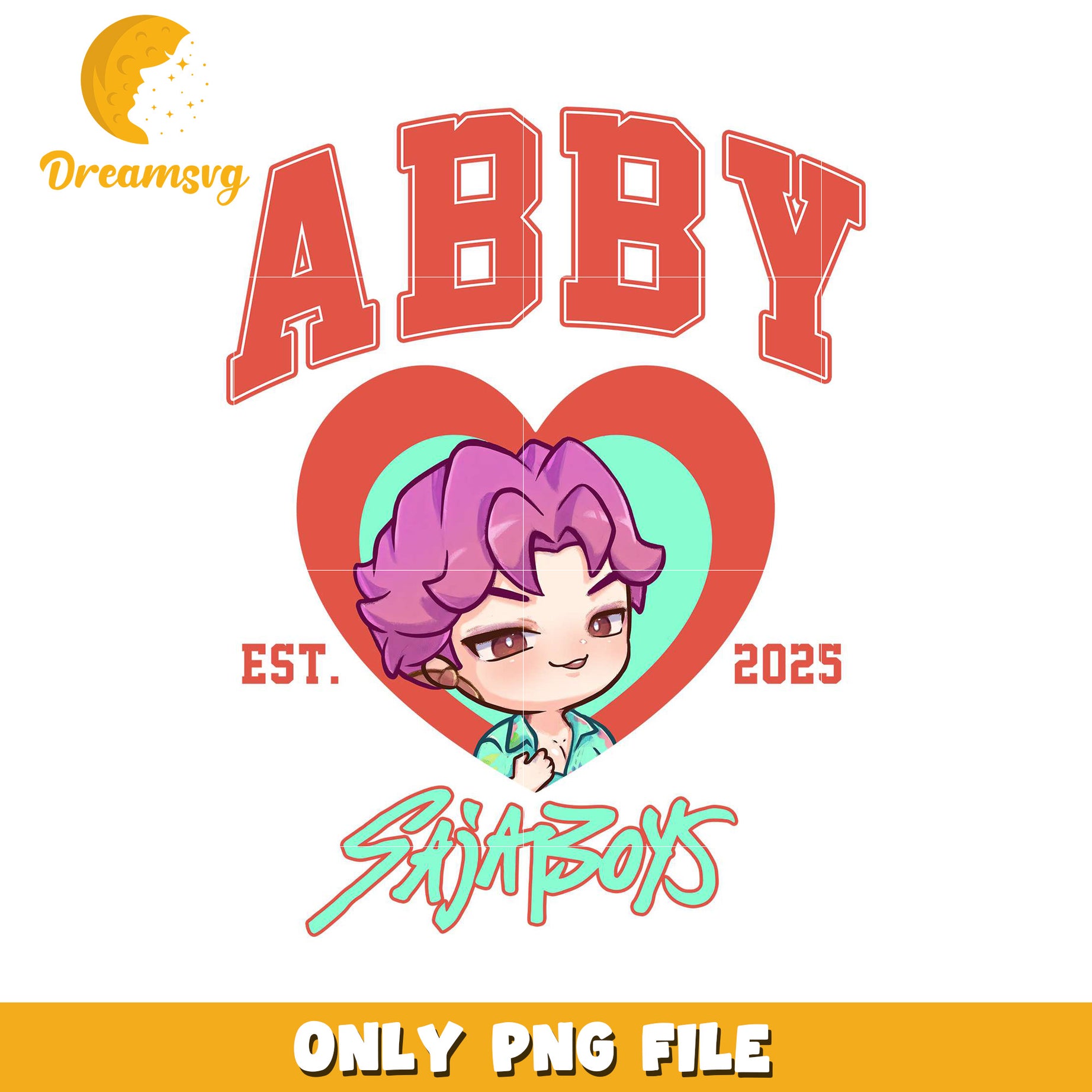 Abby design png, korean cartoon​ png, modern vibes​ boys png