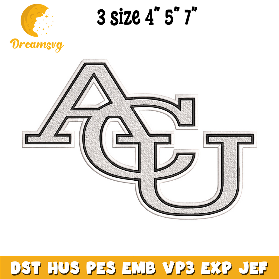 Abilene Christian logo embroidery design,NCAA embroidery, Embroidery design, Logo sport embroidery, Sport embroidery.