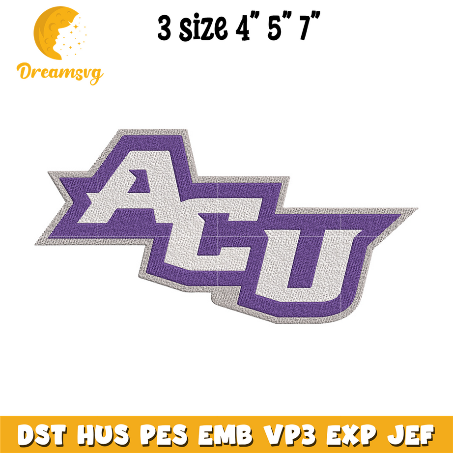Abilene Christian logo embroidery design, NCAA embroidery, Sport embroidery, Embroidery design ,Logo sport embroidery.