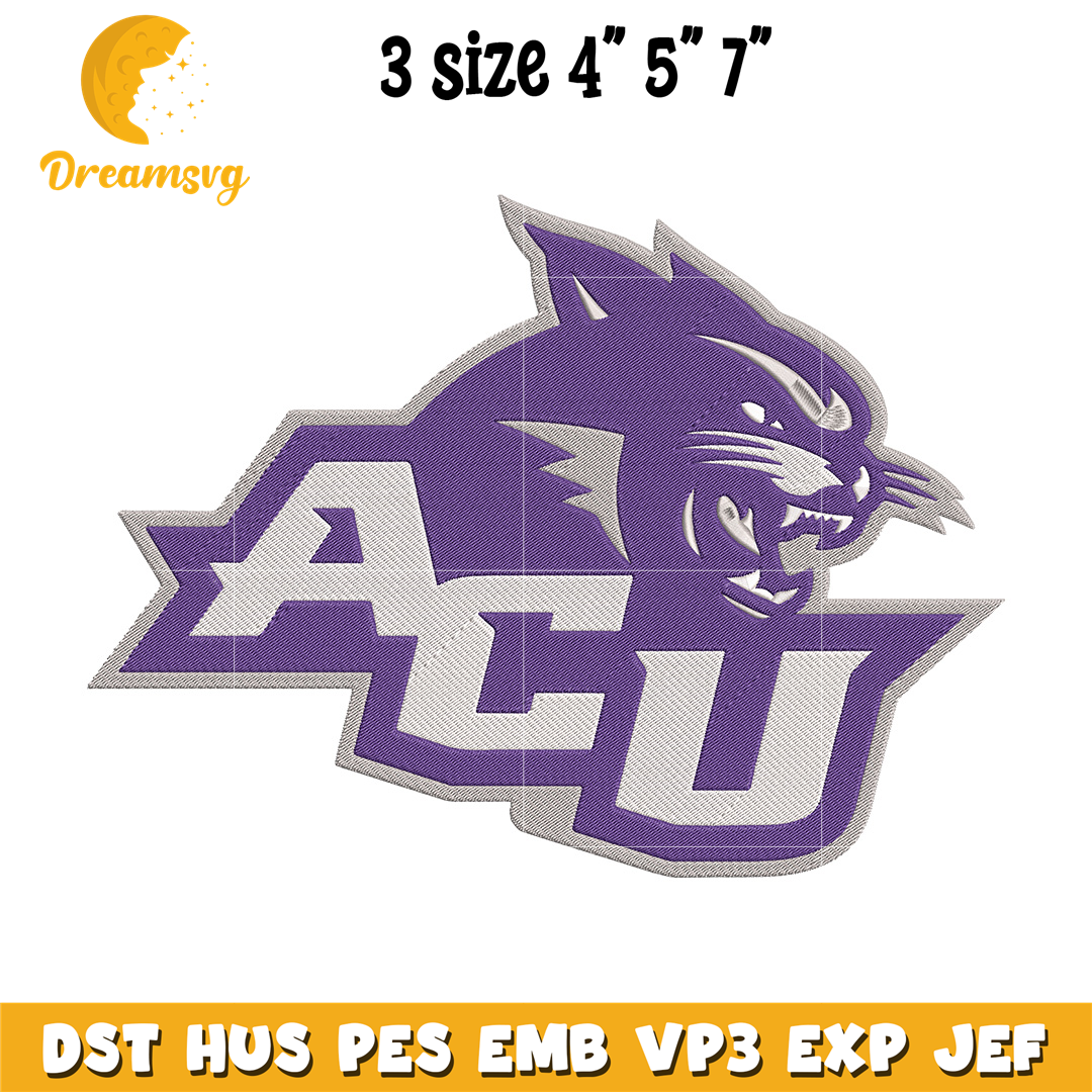 Abilene Christian logo embroidery design,NCAA embroidery,Sport embroidery,Logo sport embroidery,Embroidery design