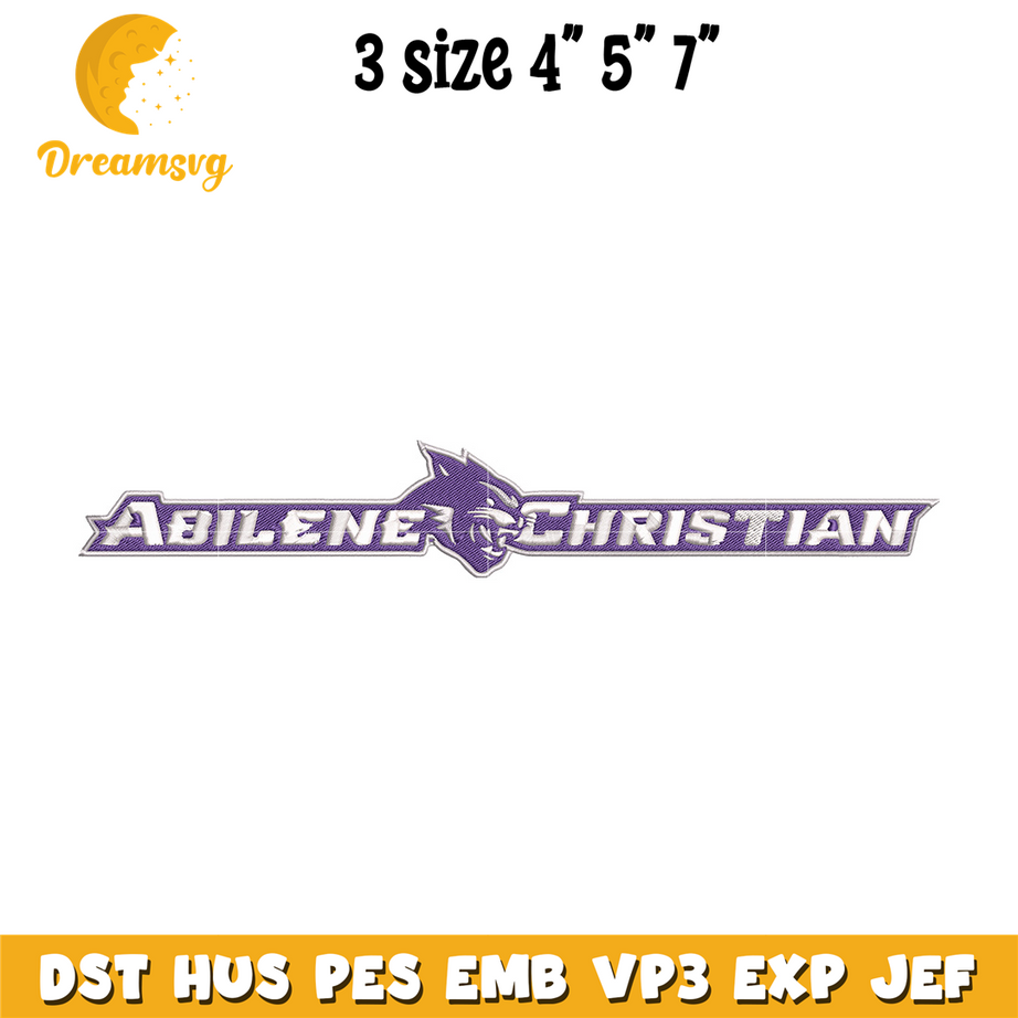 Abilene Christian logo embroidery design, NCAA embroidery, Sport embroidery, logo sport embroidery, Embroidery design.
